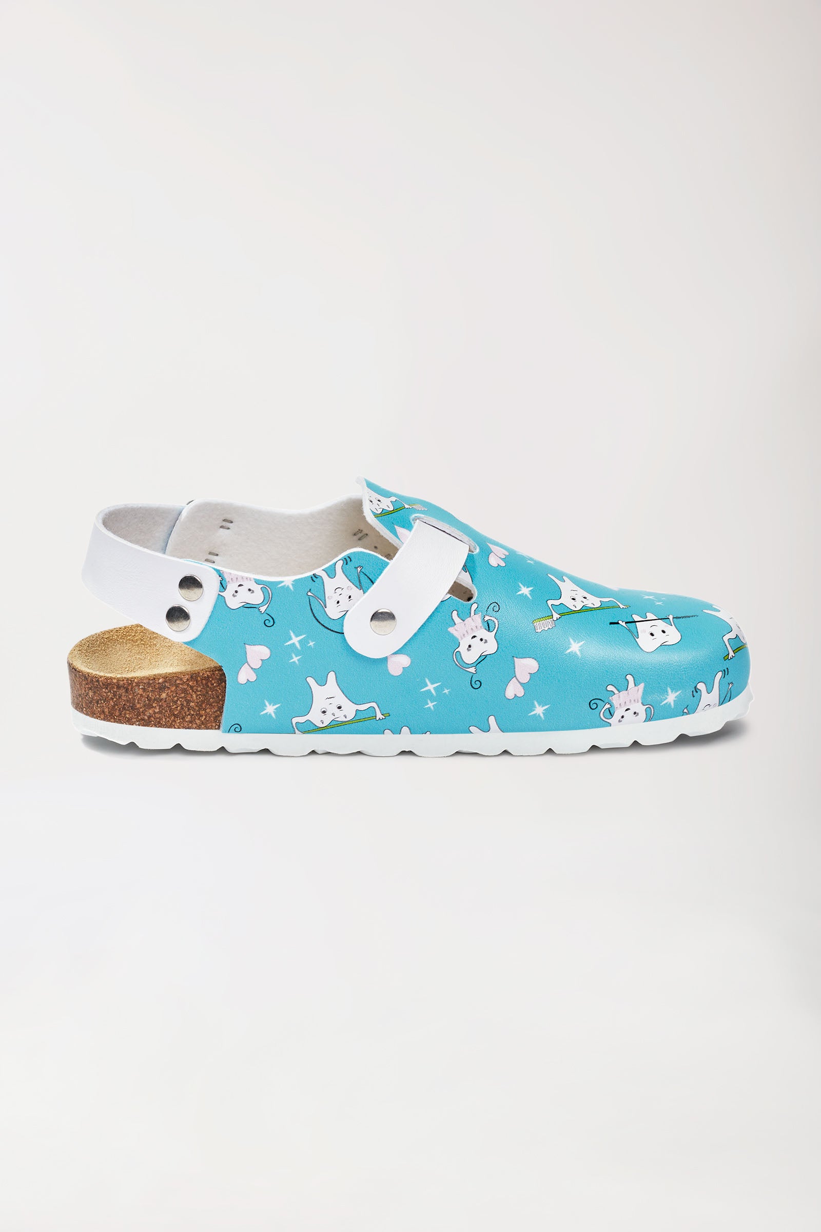 Sabots Femme turquoise/blanc
