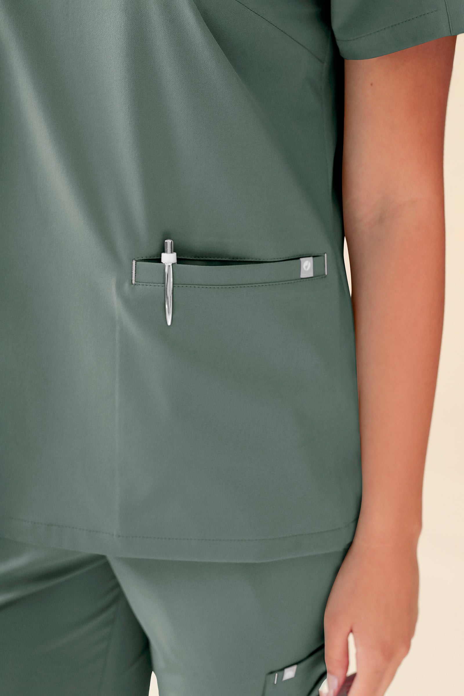 KAERE Tunique Femme - Décolleté V vert foncé
