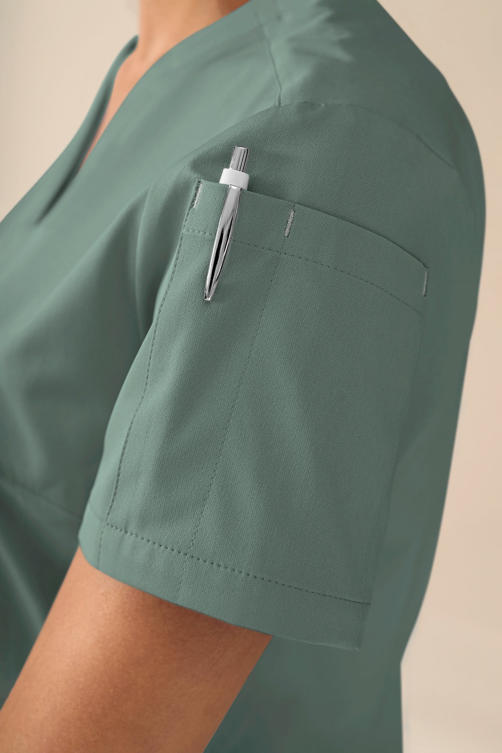 KAERE Tunique Femme - Décolleté V vert foncé