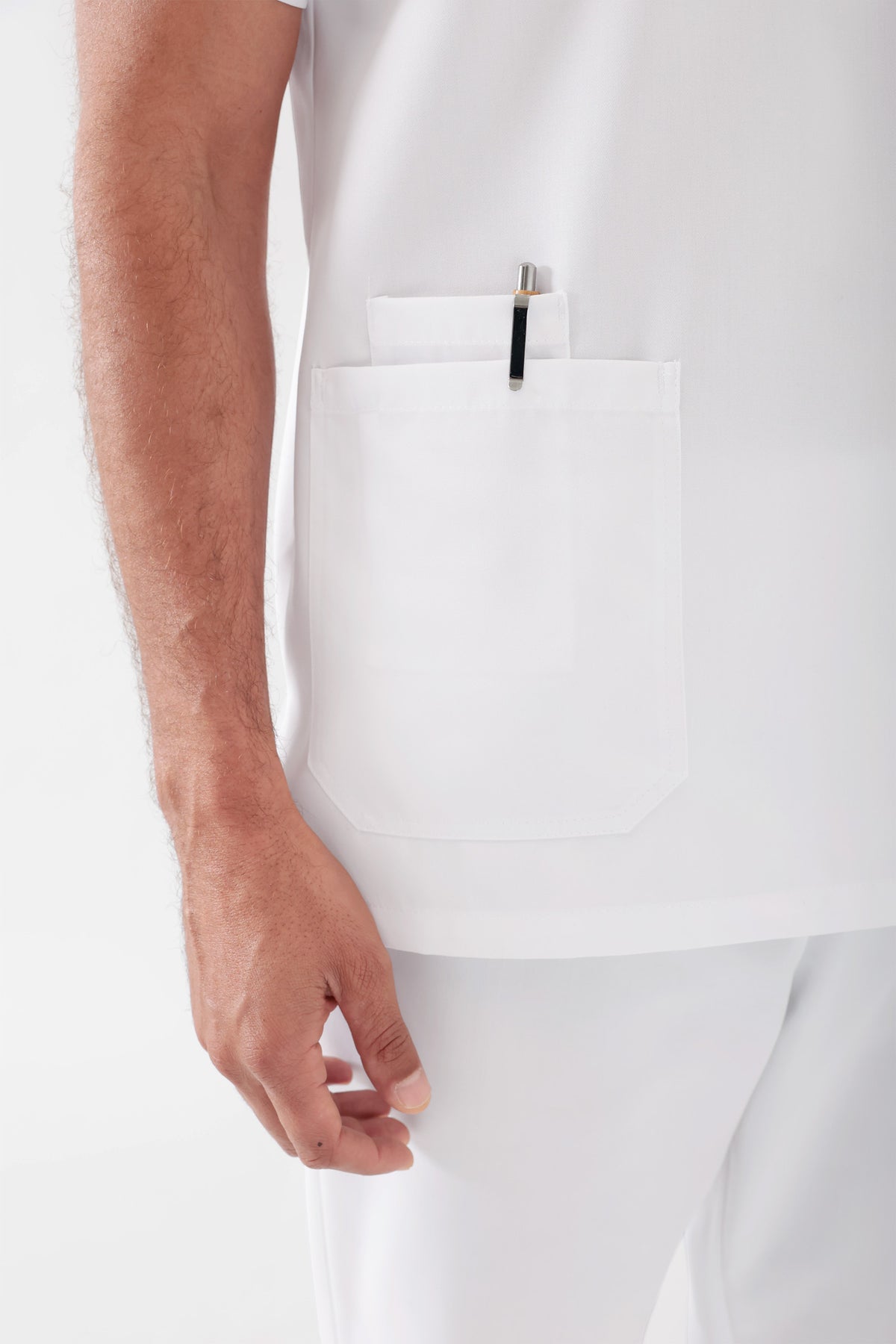 TENCEL™ Tunique Homme - Col V blanc