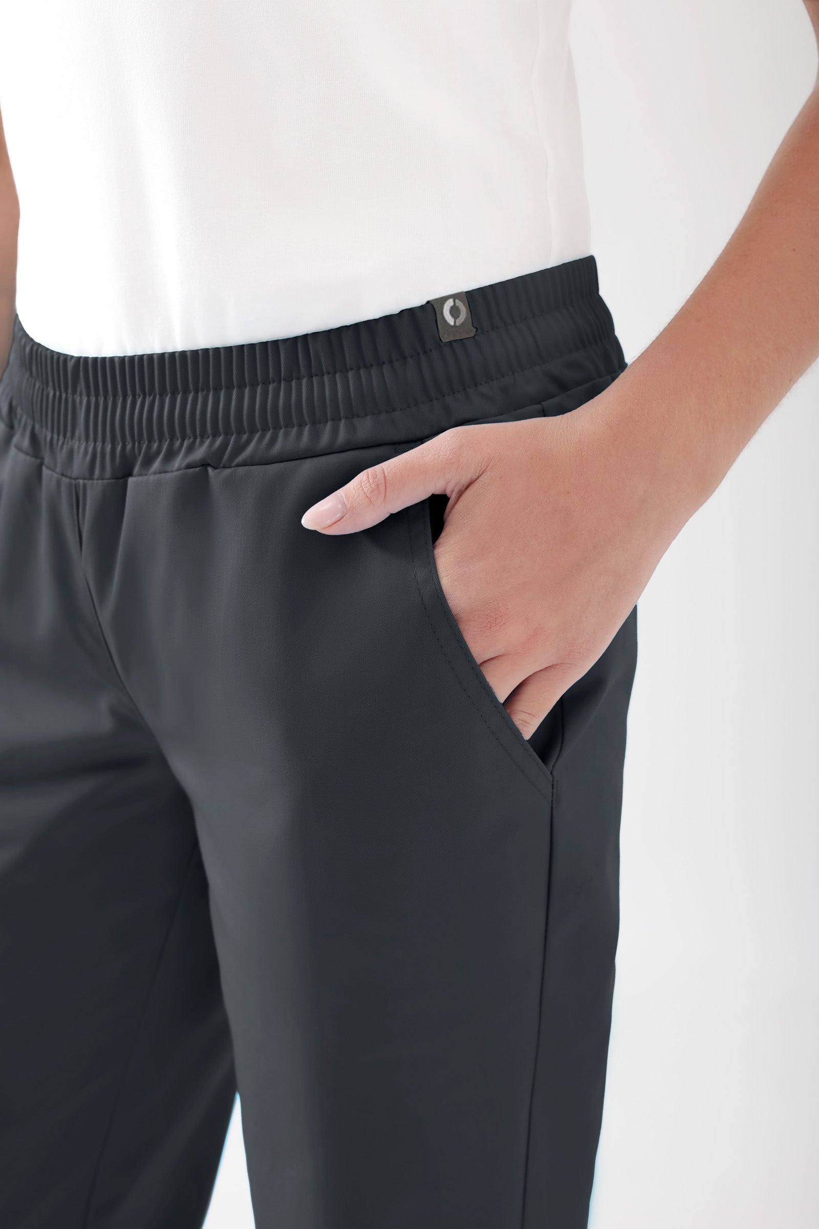 JUST STRONG Pantalon Femme - Ceinture élastiquée anthracite