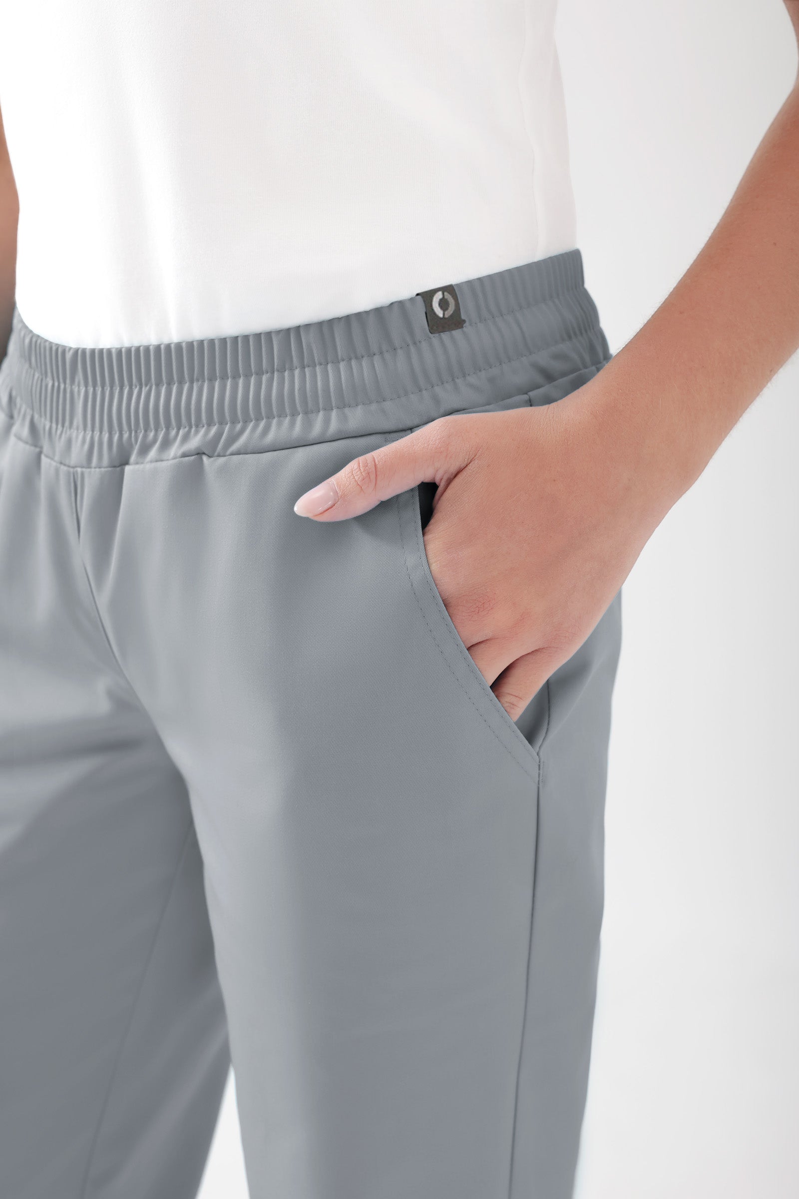 JUST STRONG Pantalon Femme - Ceinture élastiquée gris