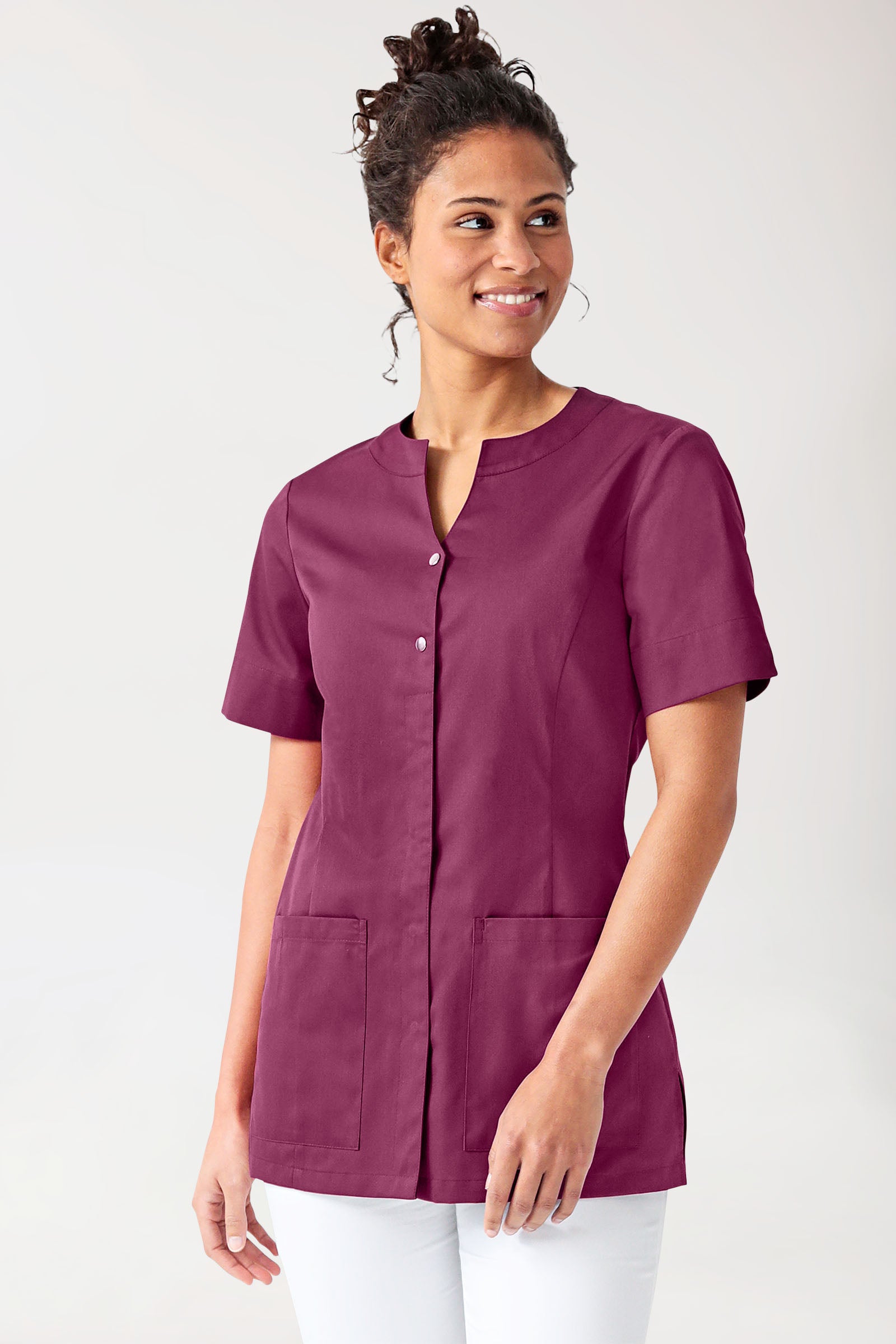Blouse Beauté Femme - Boutonnage invisible berry