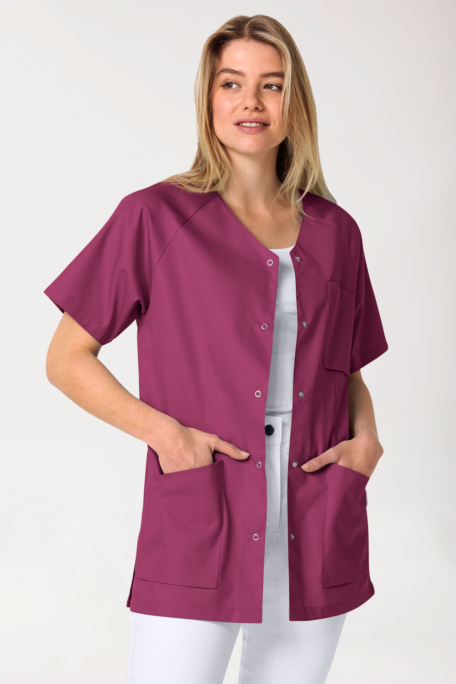 CORE Blouse Femme - Entièrement boutonnée berry, Vue de face