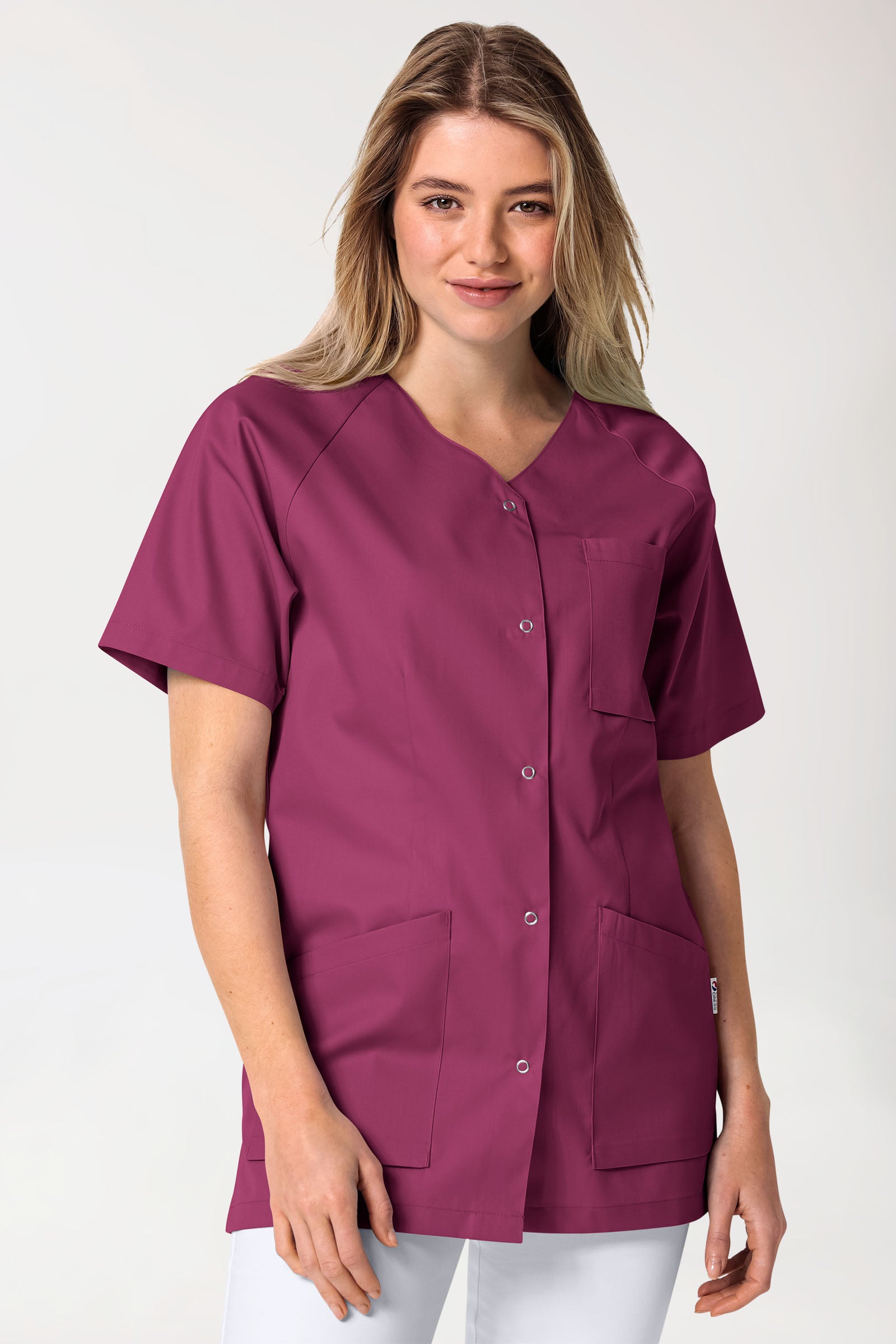 CORE Blouse Femme - Entièrement boutonnée berry, Vue de face
