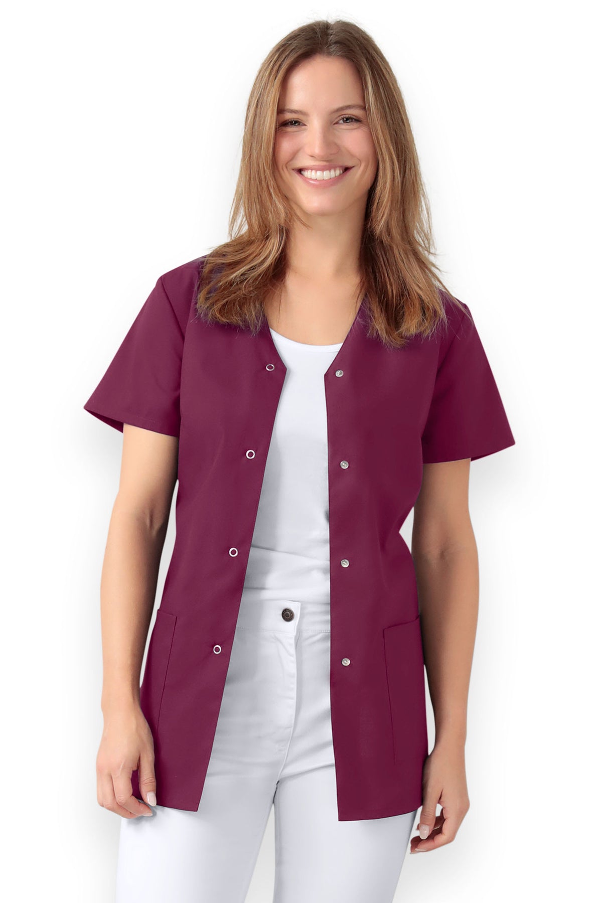 Blouse Stretch Femme - pressionnée berry