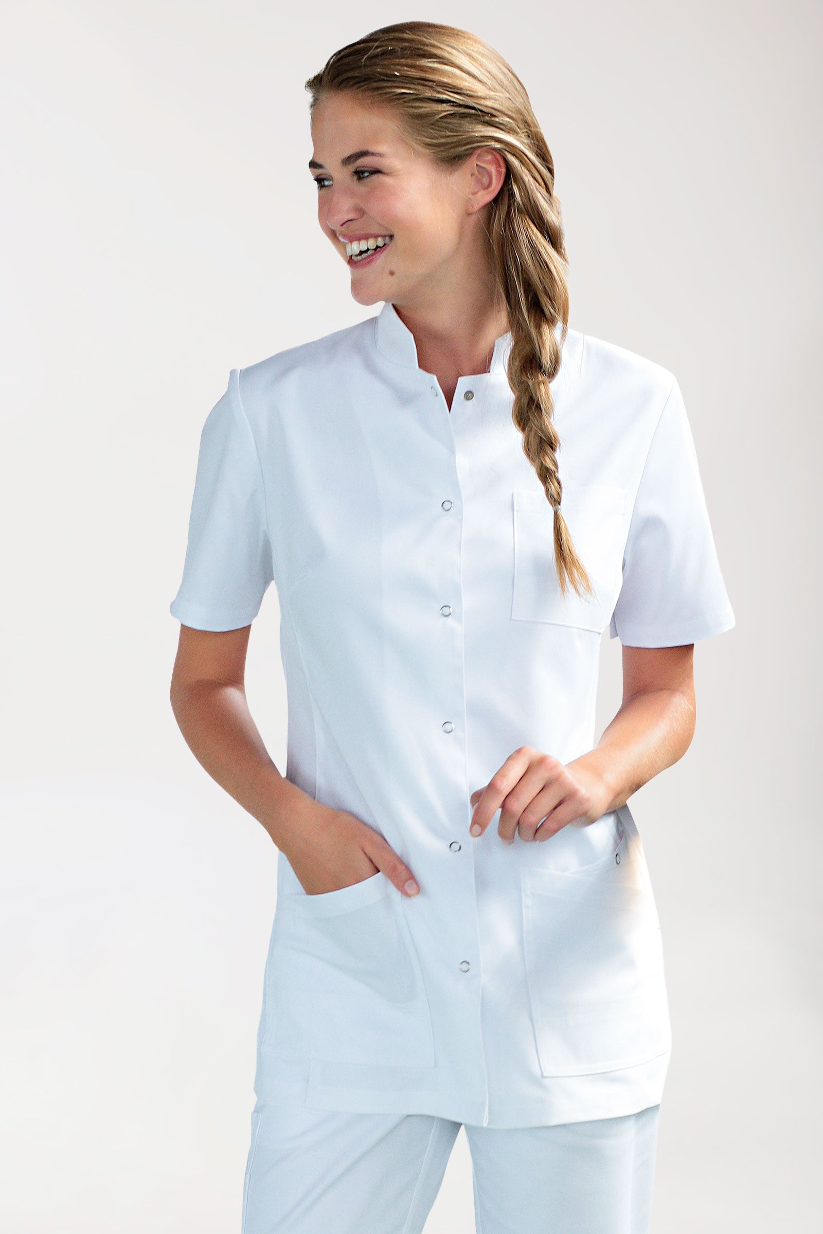 CLINIC STRETCH Tunique Femme - Boutonnée blanc