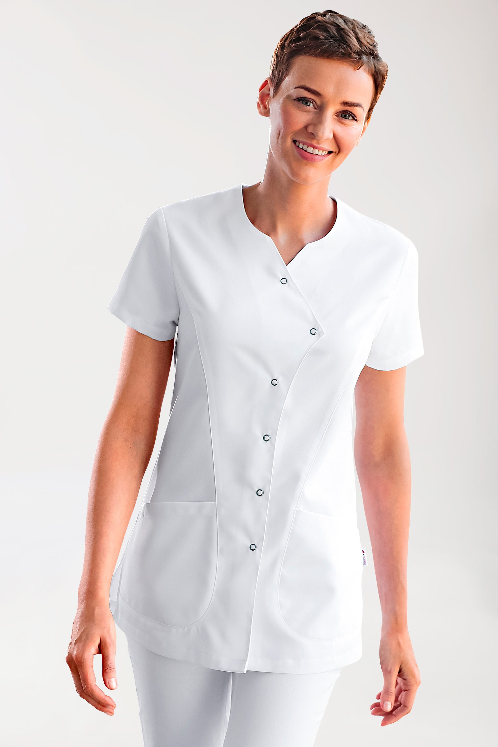 GREEN Blouse Femme - Boutonnée blanc, Vue de face