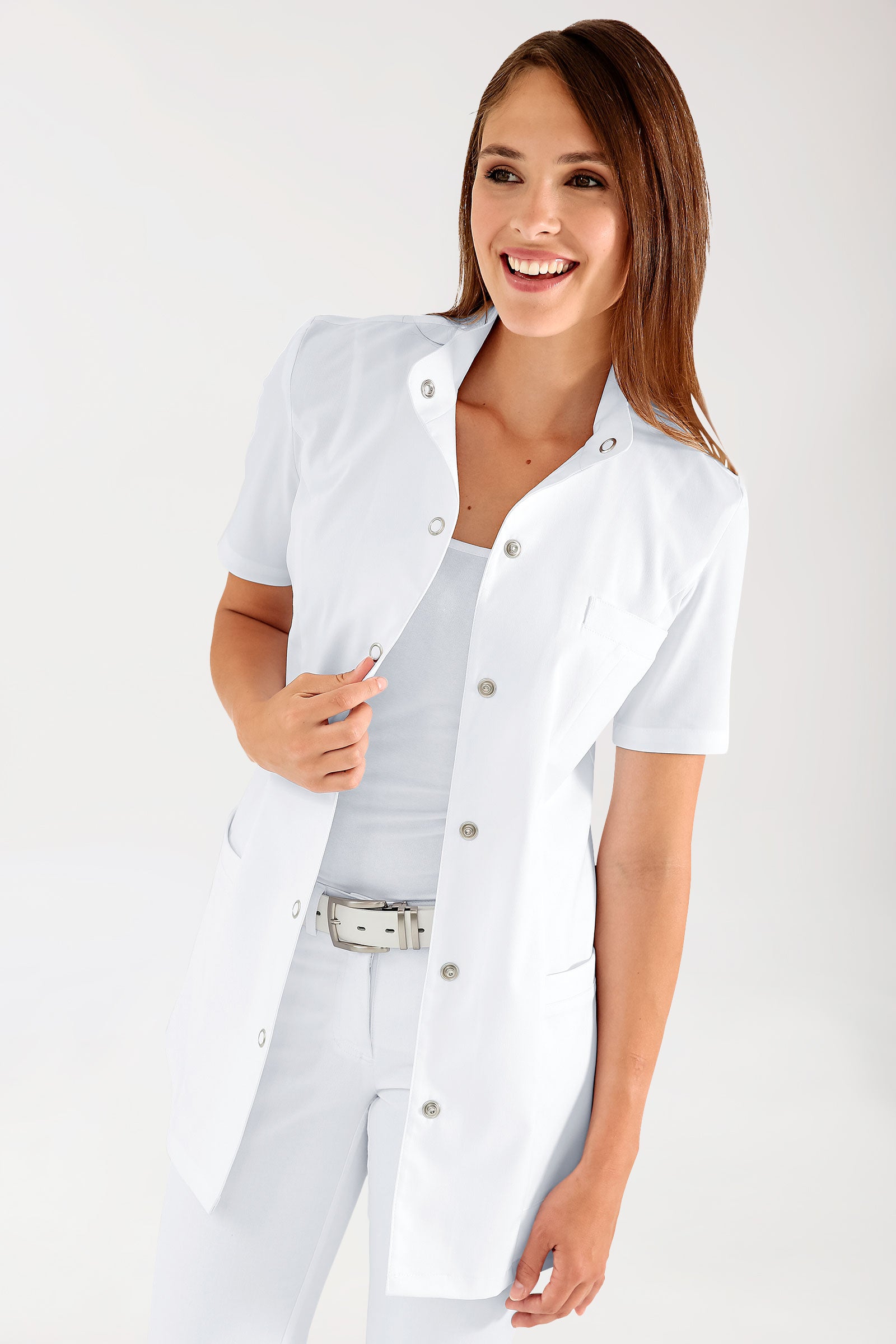 Blouse Beauté Femme - Col officier blanc