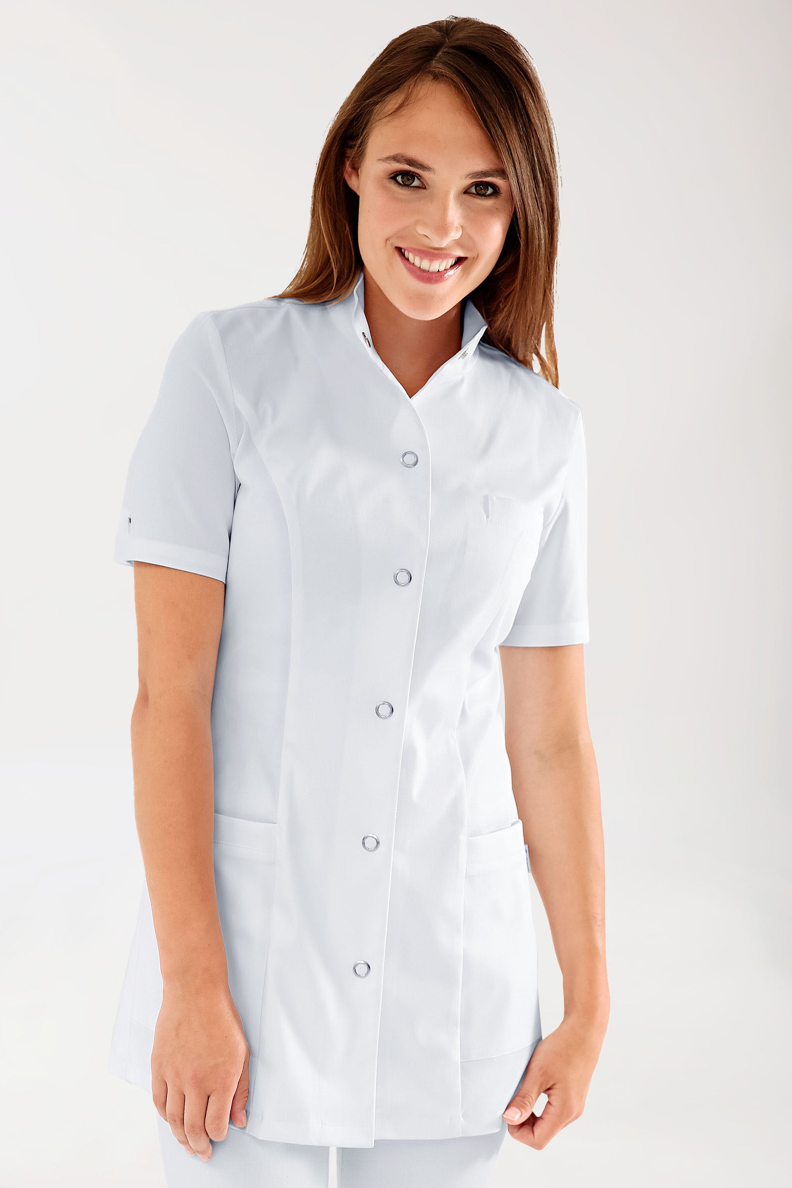 Blouse Beauté Femme - Col officier blanc