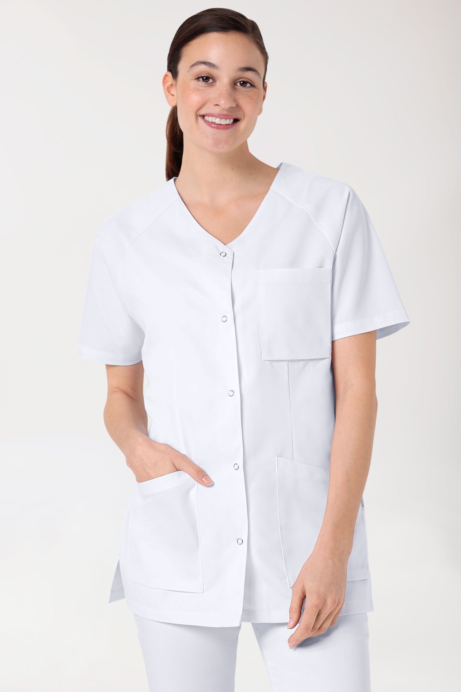CORE Blouse Femme - Entièrement boutonnée blanc