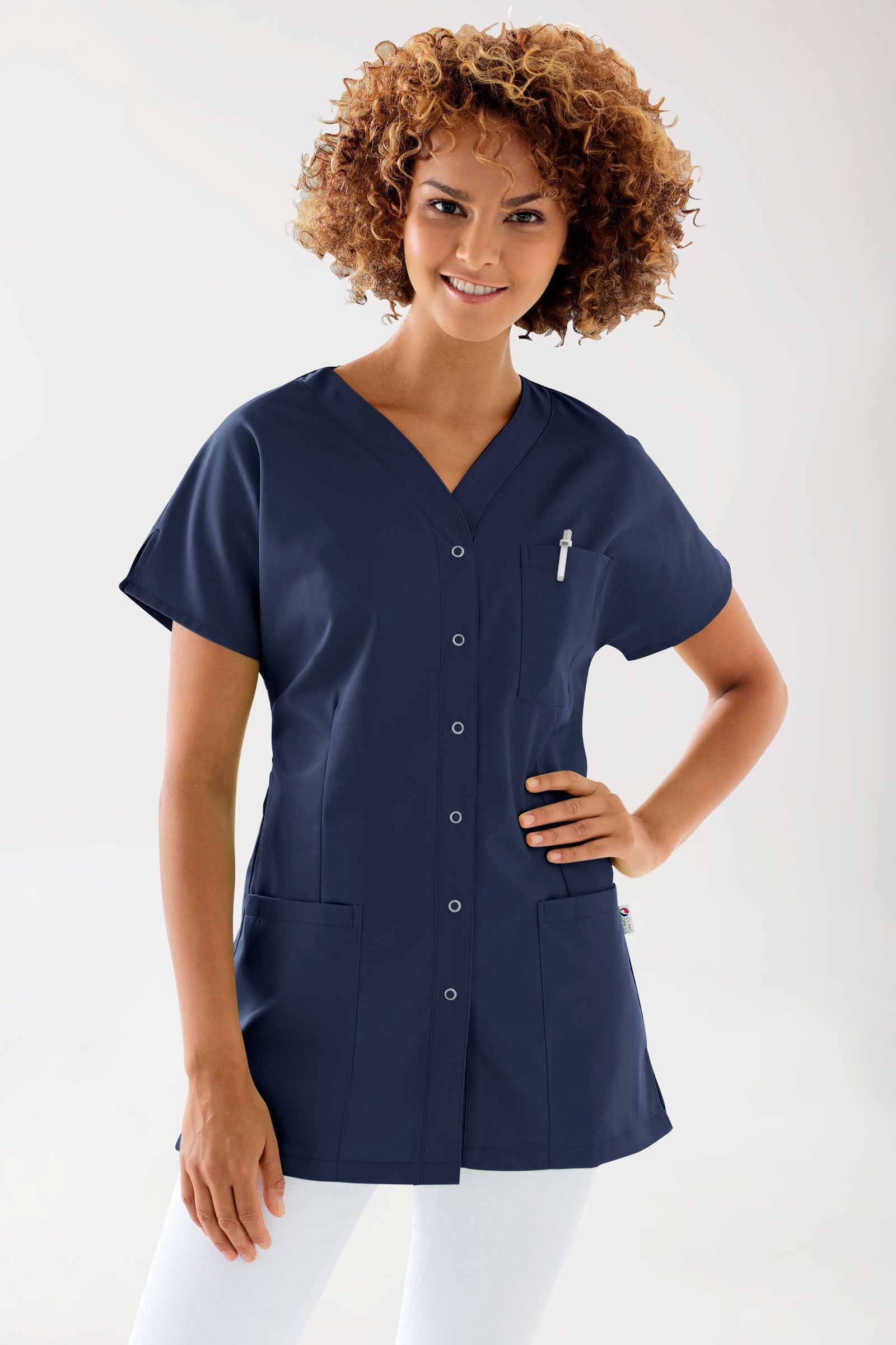 JUST STRONG Blouse Femme - patte pressions bleu navy
