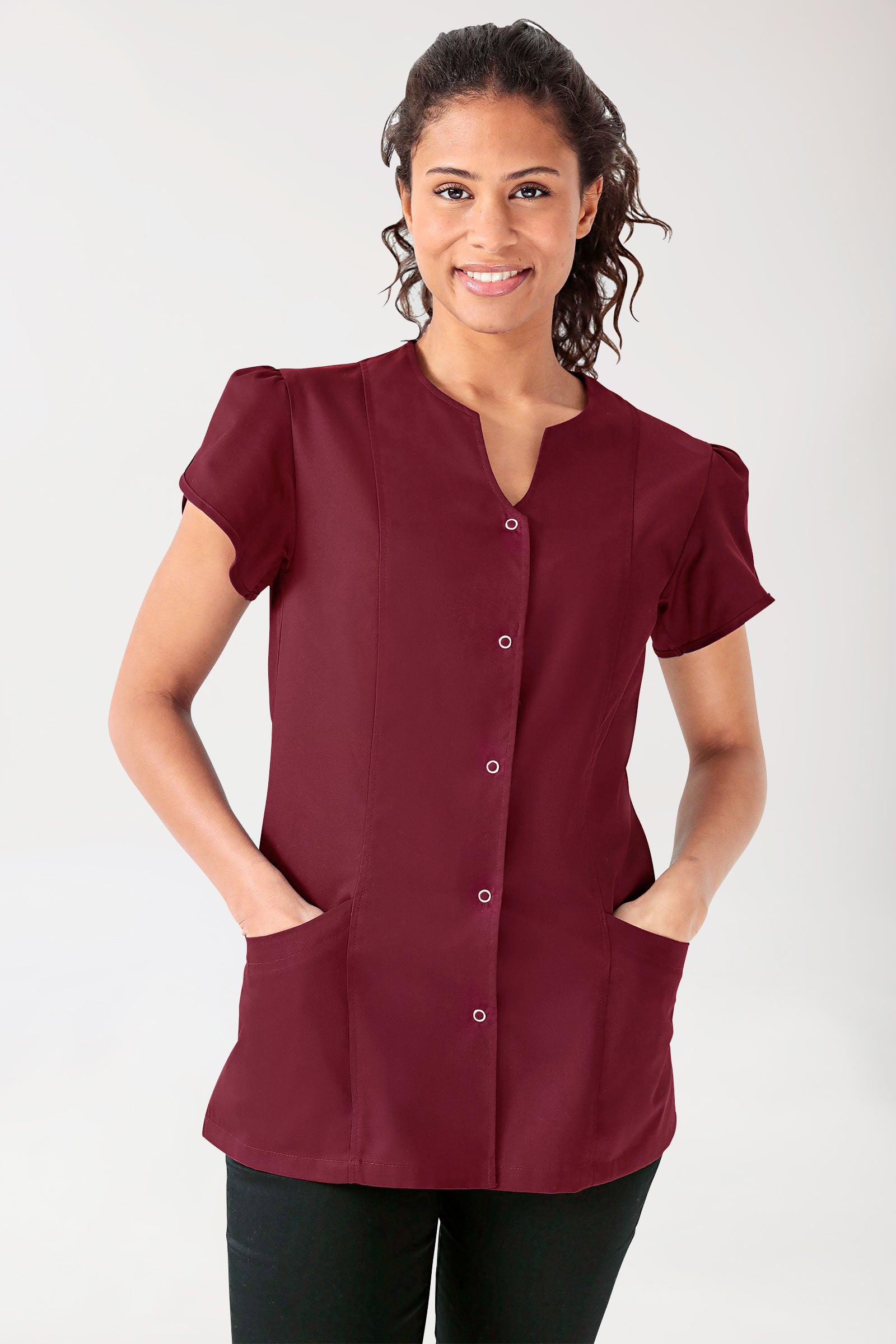 Blouse Beauté Femme - Manches larges bordeaux