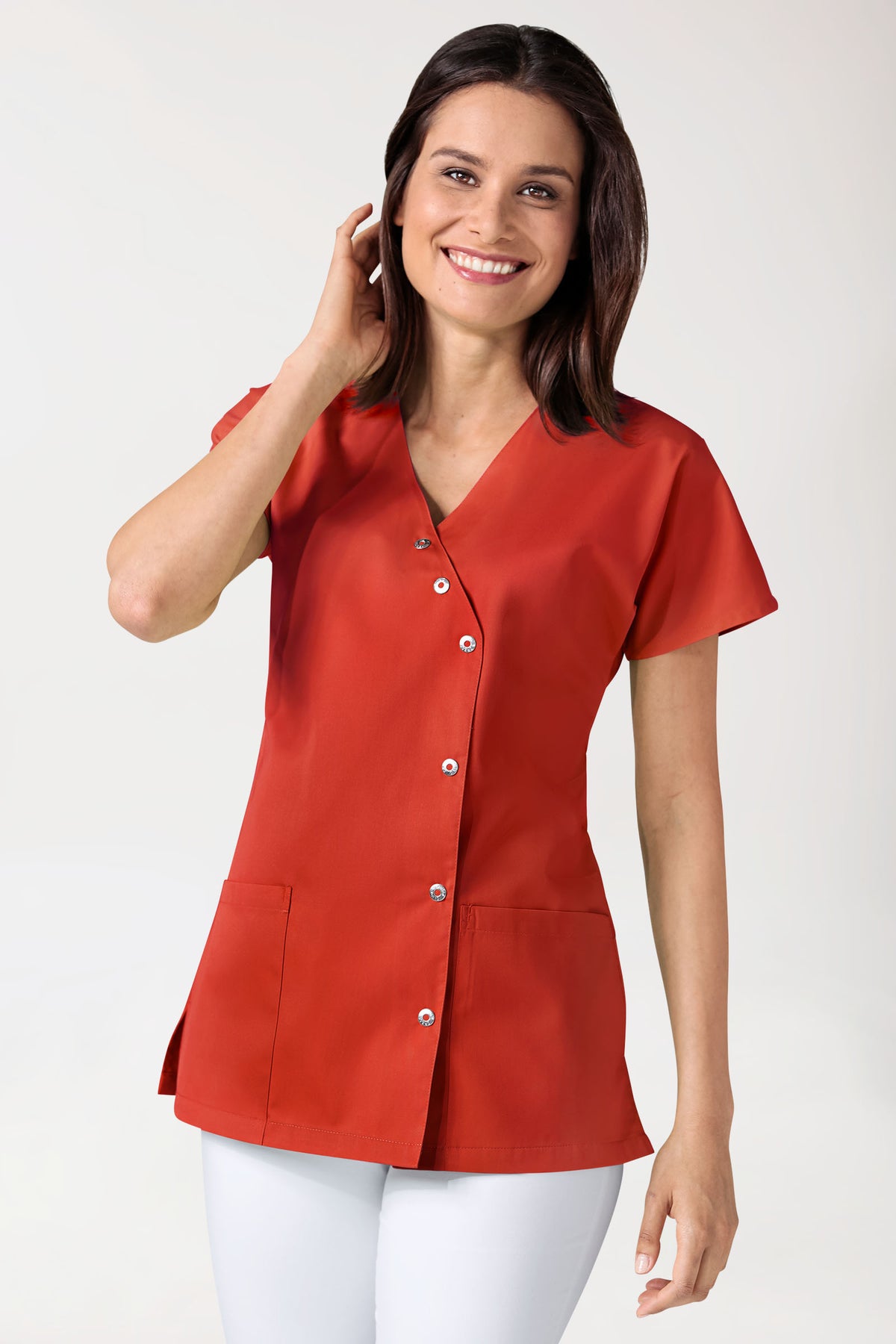 Blouse Femme - Patte de pressions asymétrique madarine