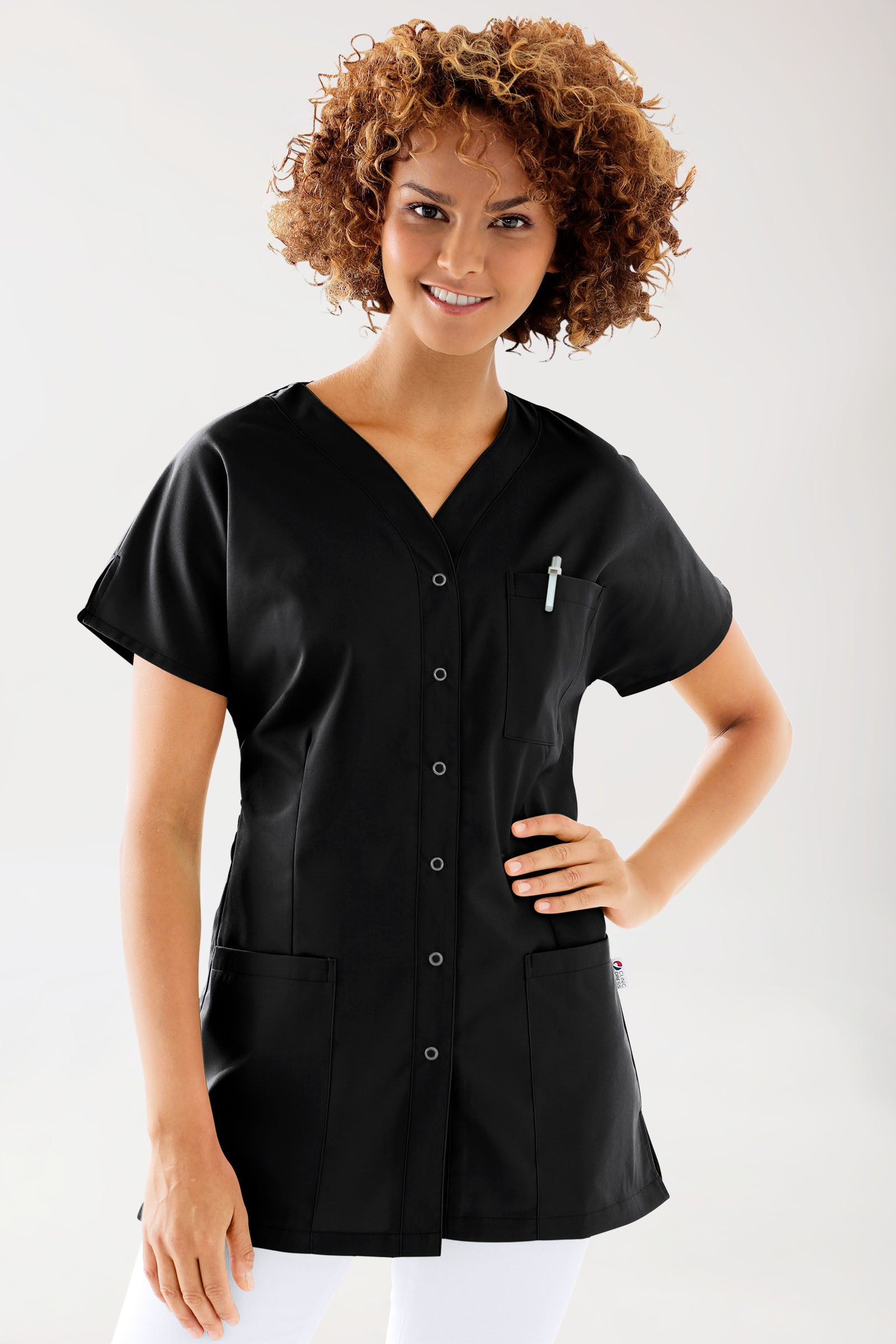 JUST STRONG Blouse Femme - patte pressions noir