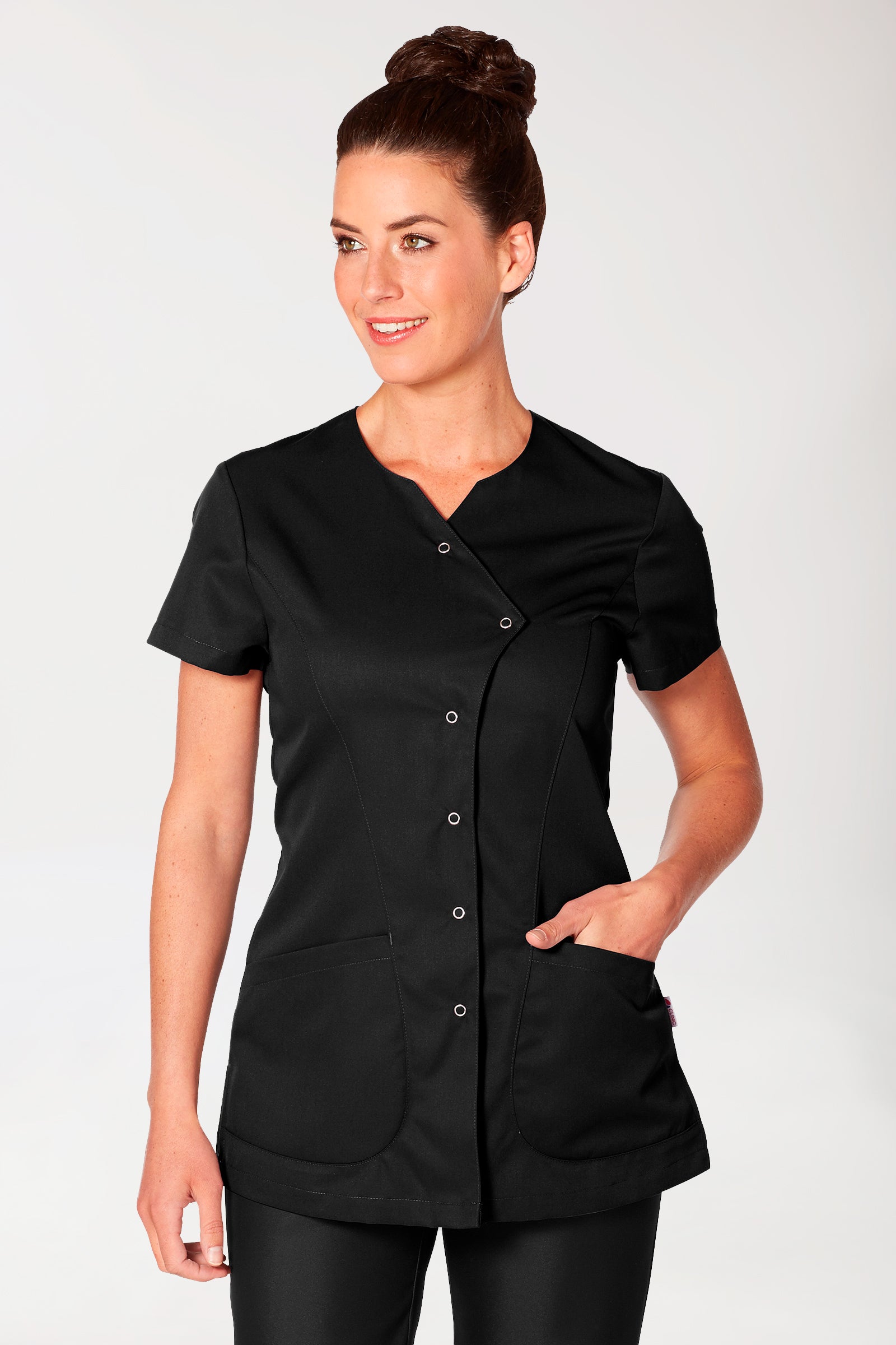 GREEN Blouse Femme - Boutonnée noir, Vue de face