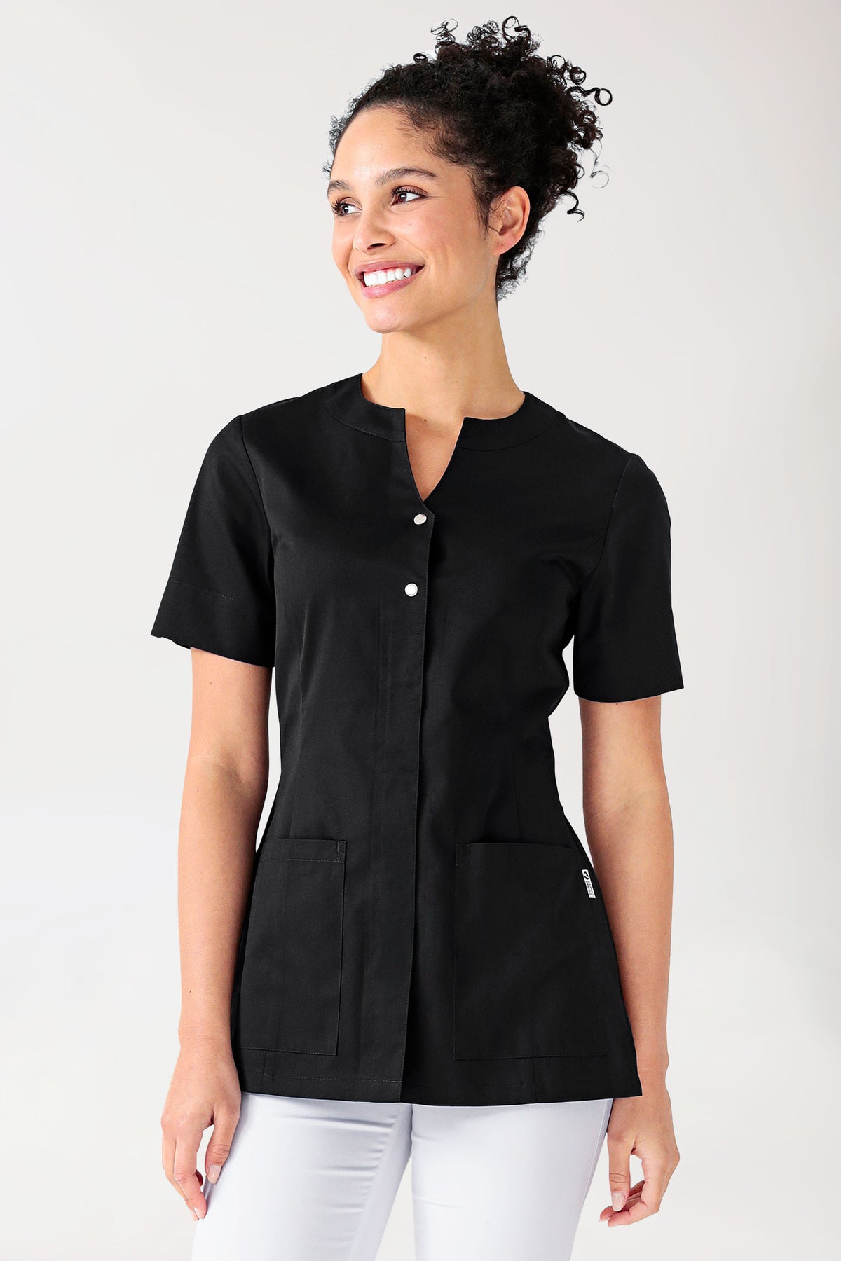 Blouse Beauté Femme - Boutonnage invisible noir