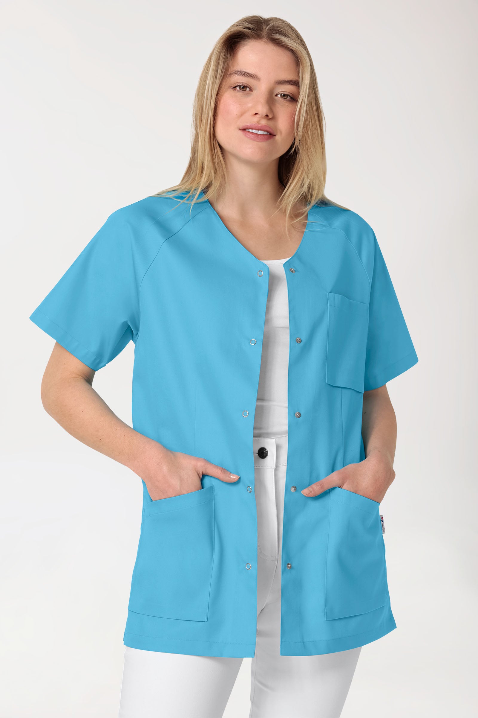 CORE Blouse Femme - Entièrement boutonnée turquoise