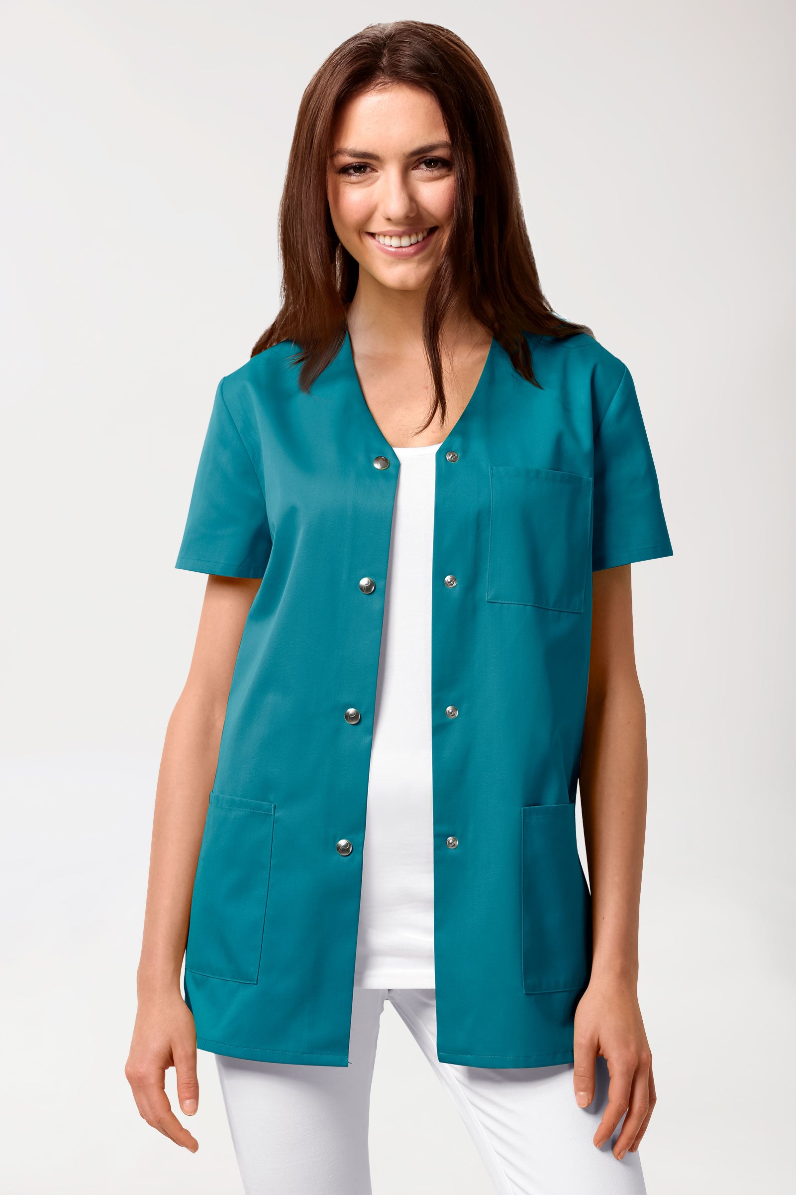 Blouse Beauté Femme - Boutonnée vert pétrole