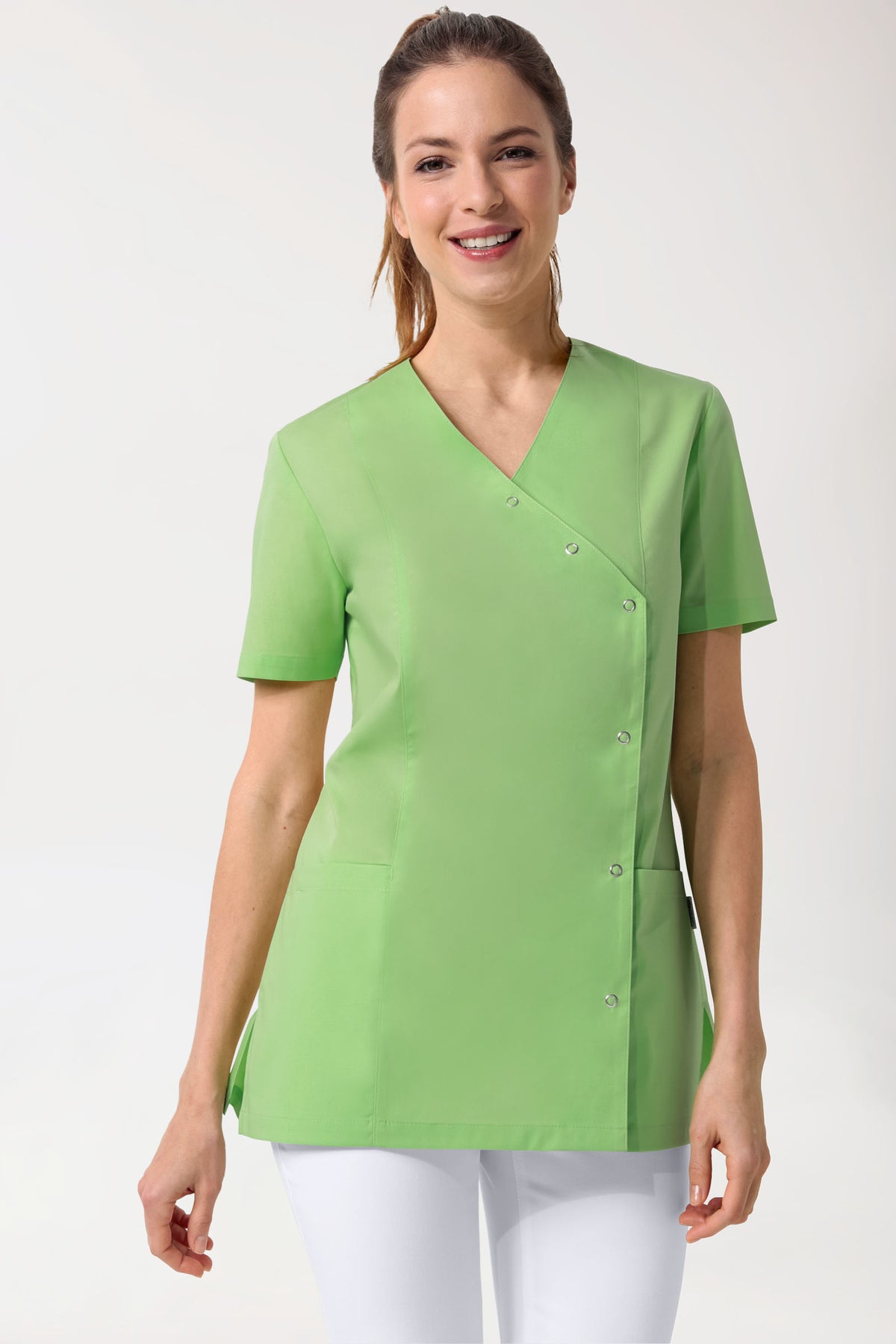 Blouse Stretch Femme - boutonnée vert pomme