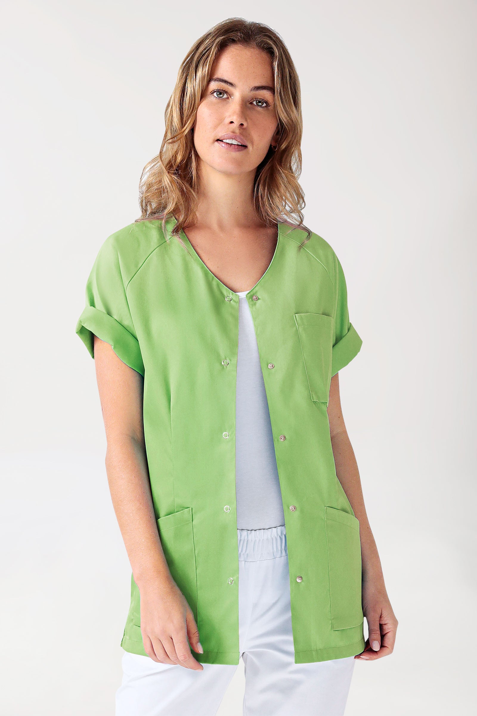CORE Blouse Femme - Entièrement boutonnée vert pomme