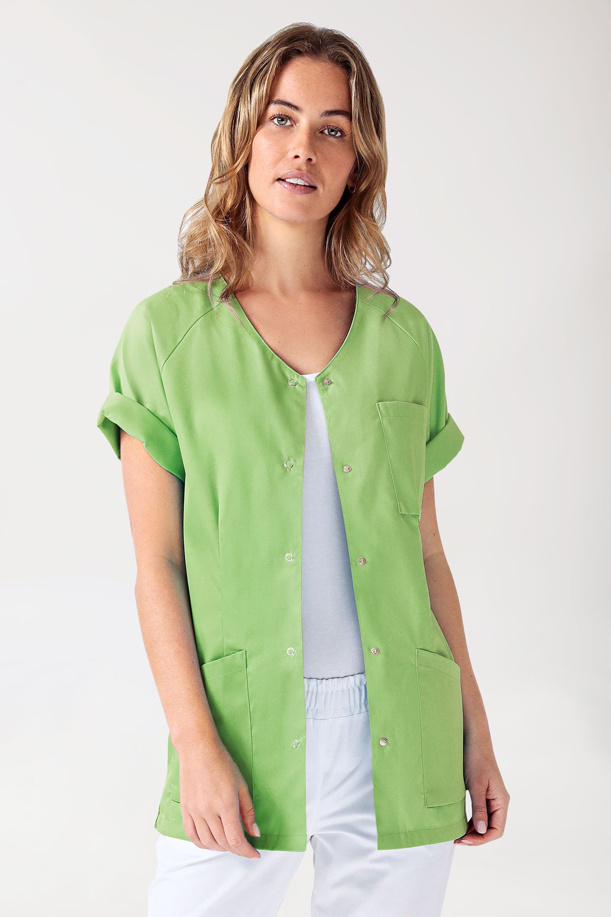 CORE Blouse Femme - Entièrement boutonnée vert pomme