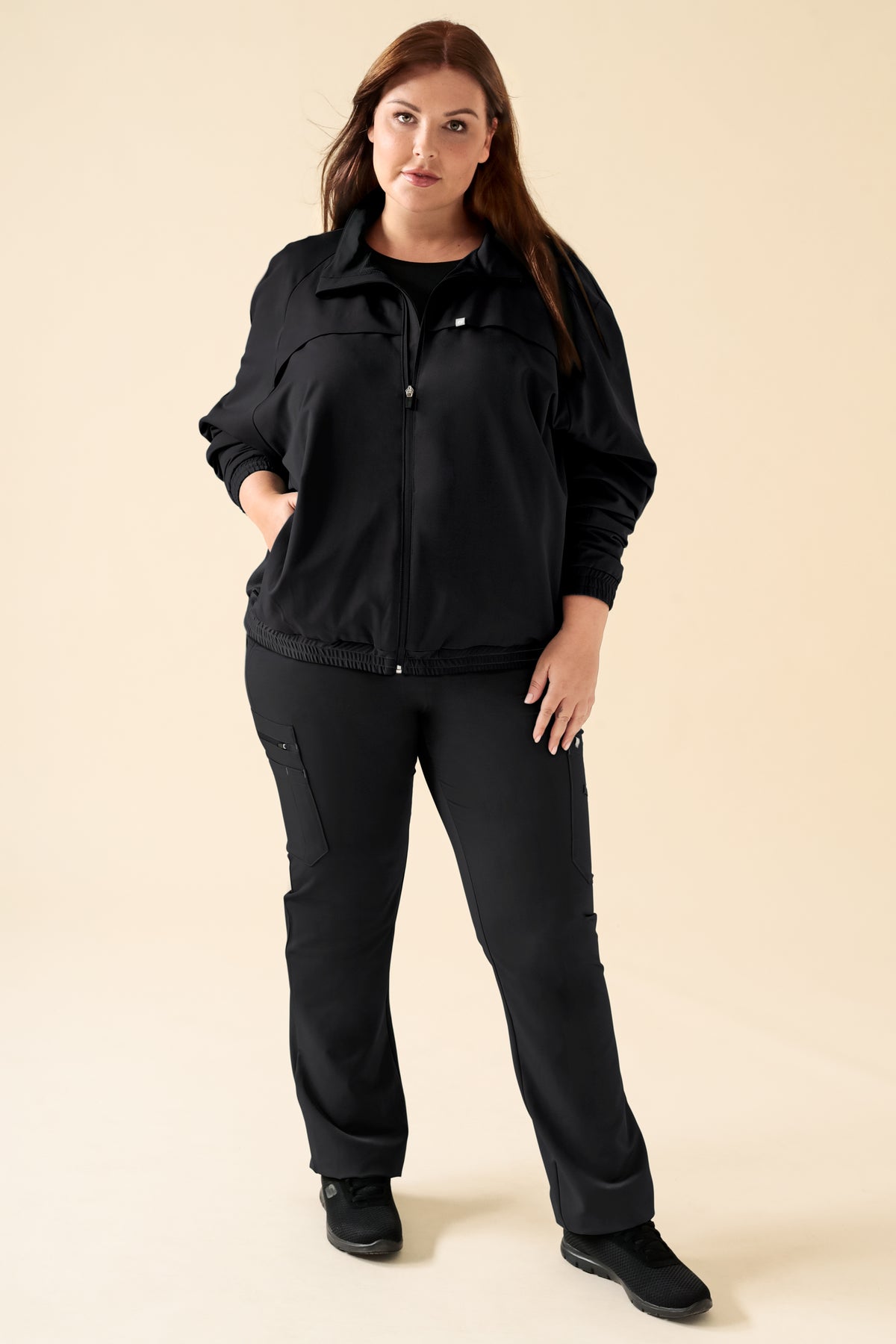 KAERE Veste blouson Femme - Poignet élastiqué noir, Vue de face