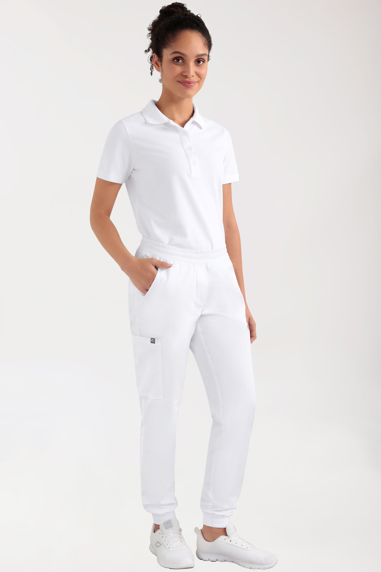 CORE Pantalon Cargo Femme – Style Jogpant blanc