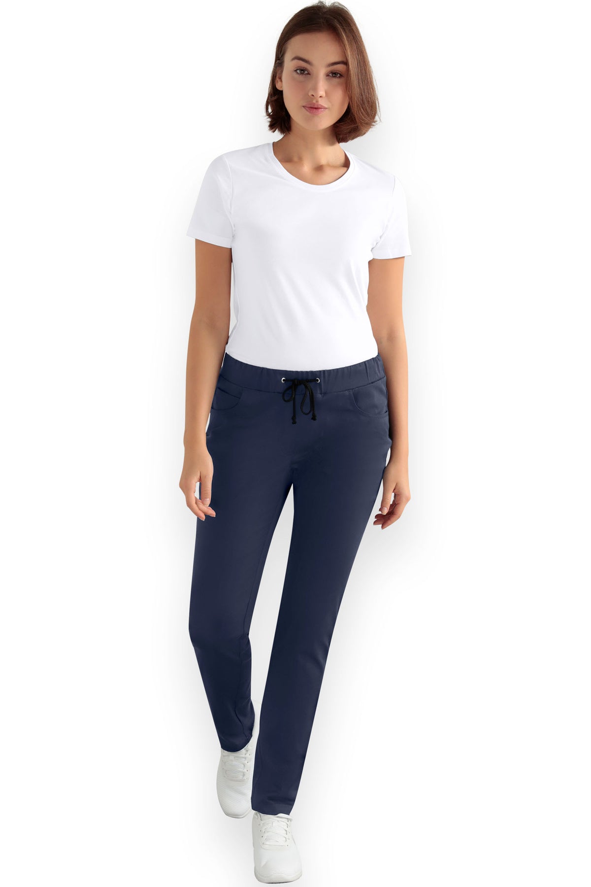 Pantalon 5 poches Femme - look jean navy