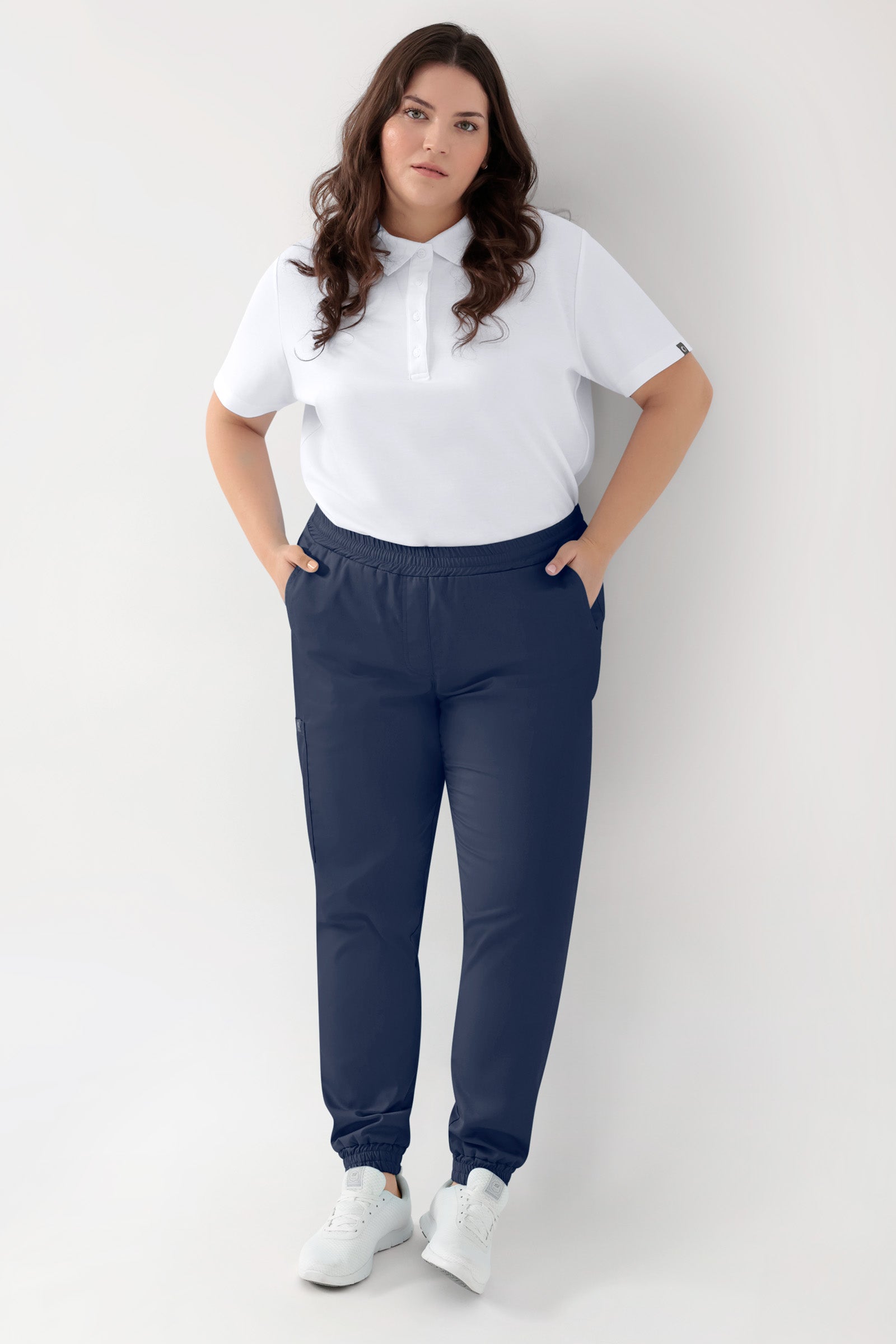 GREEN Pantalon Stretch Femme - Style Jogpant navy, Vue de face