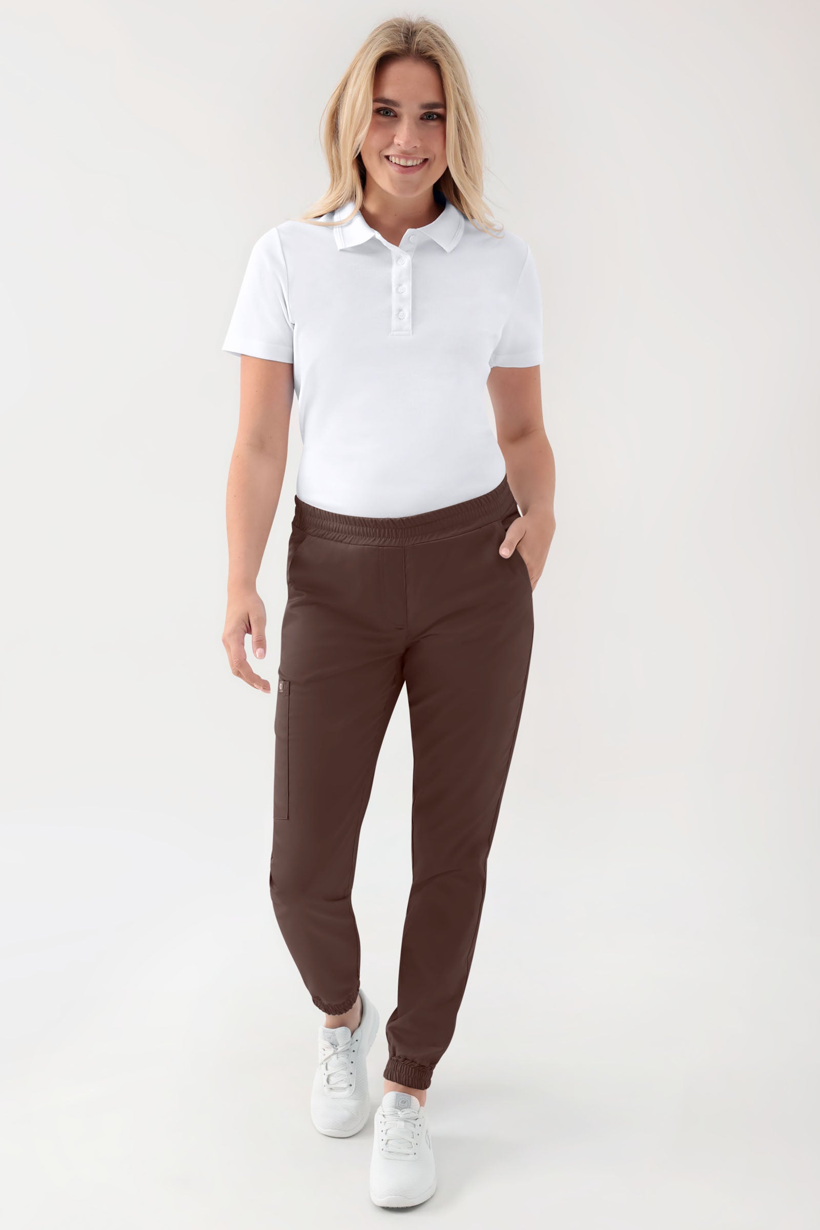GREEN Pantalon Stretch Femme - Style Jogpant coffee