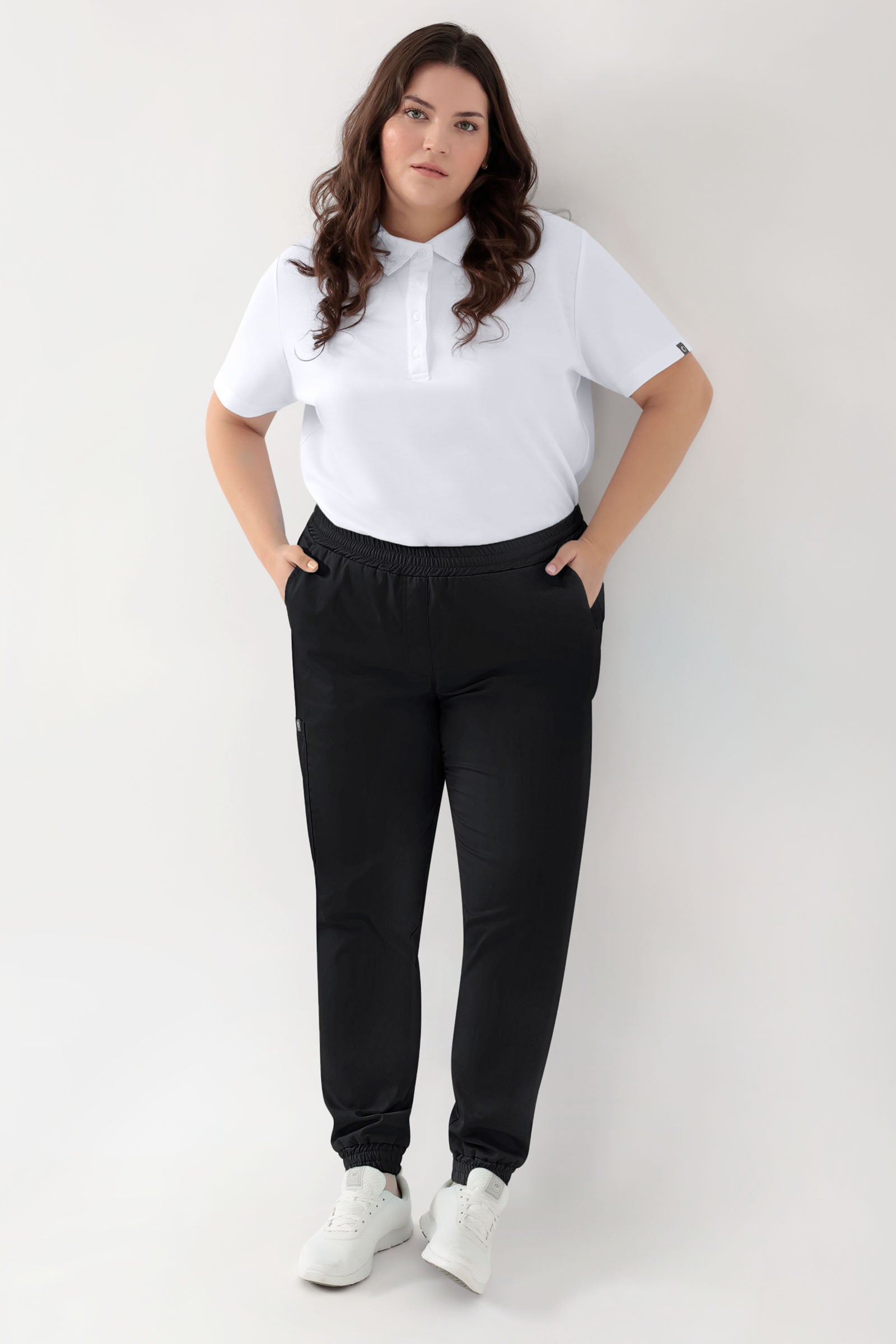 GREEN Pantalon Stretch Femme - Style Jogpant noir