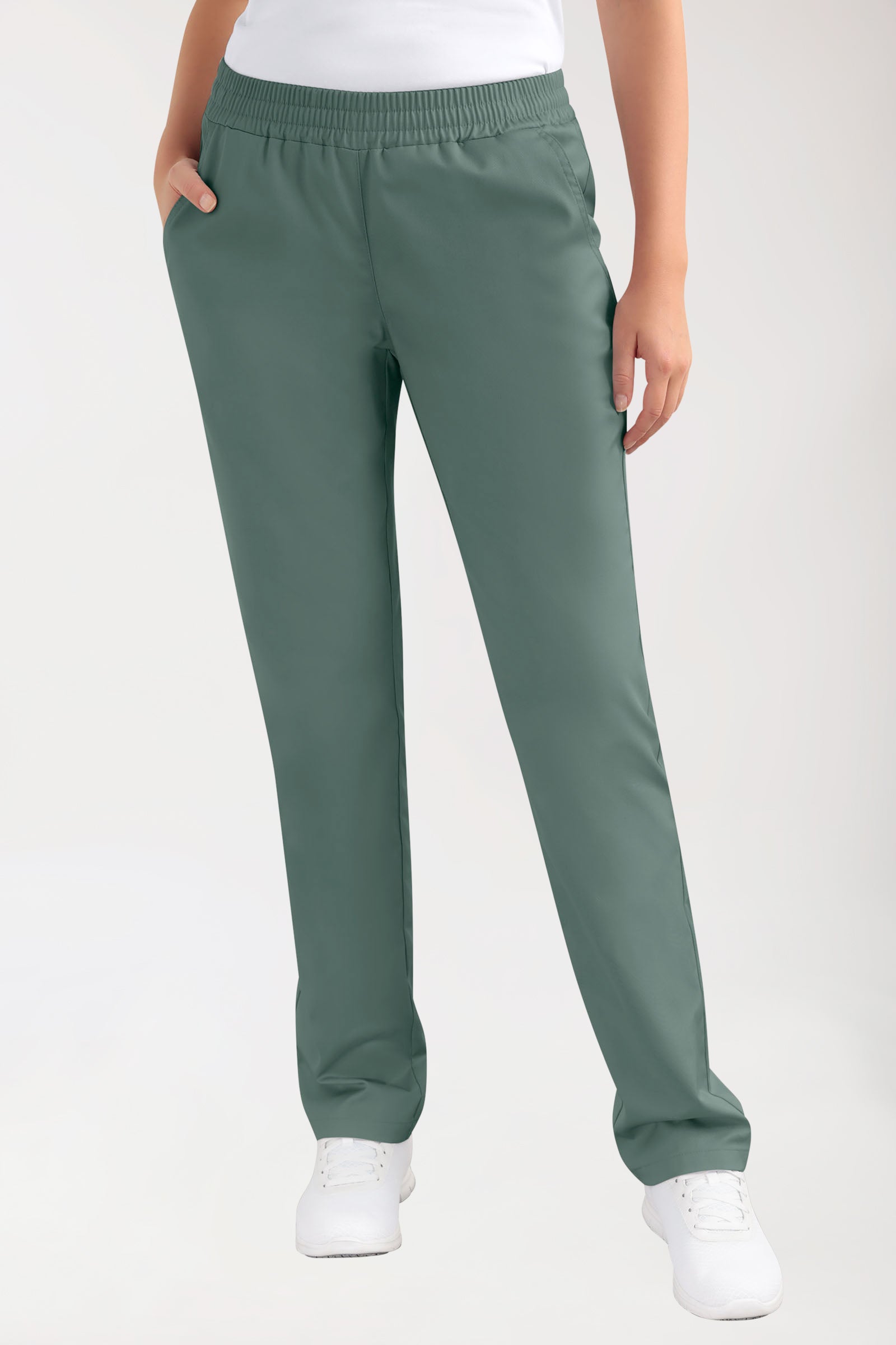 CORE Pantalon Femme - Taille légèrement descendue vert foncé
