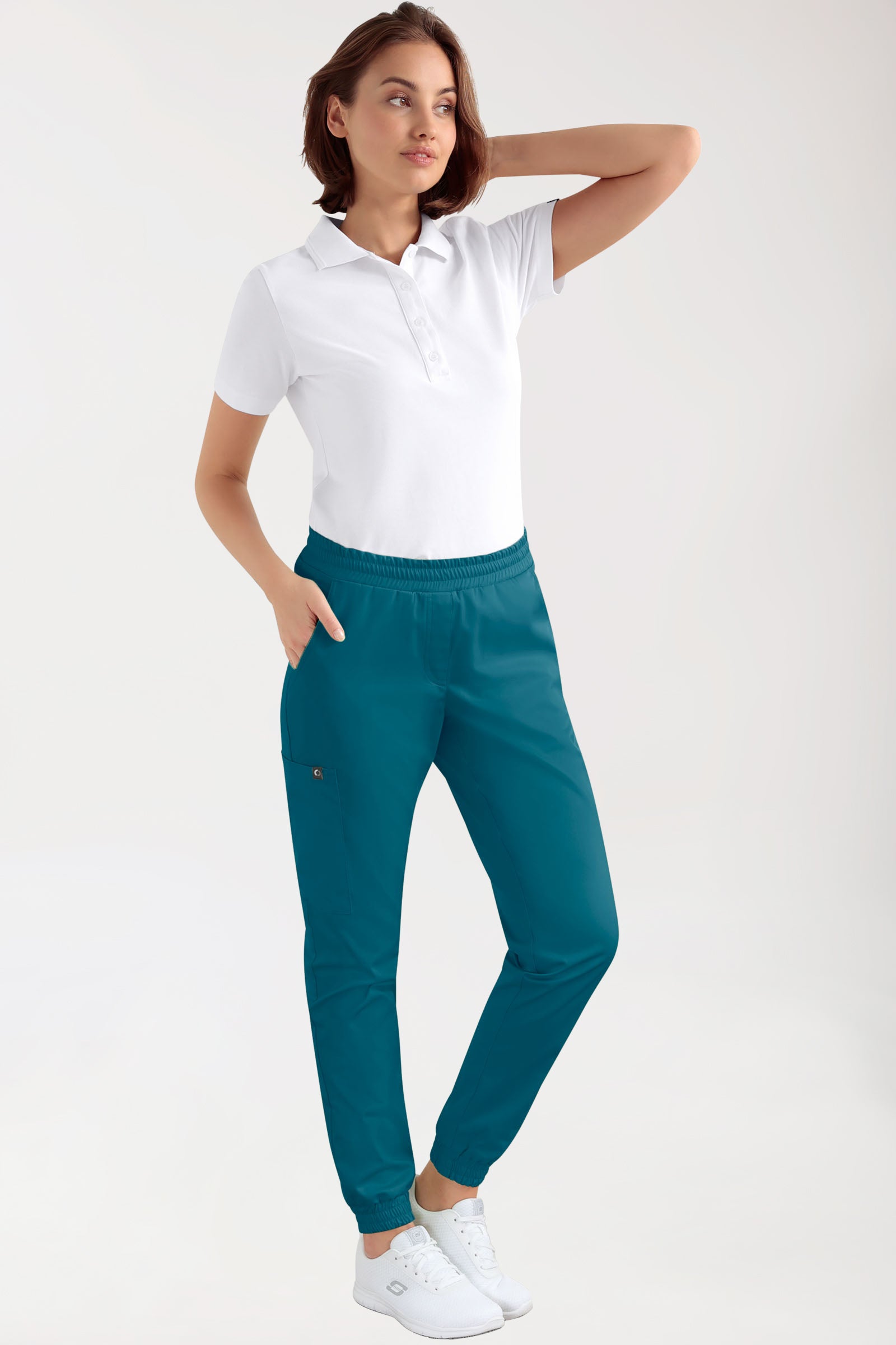 CORE Pantalon Cargo Femme – Style Jogpant pétrole