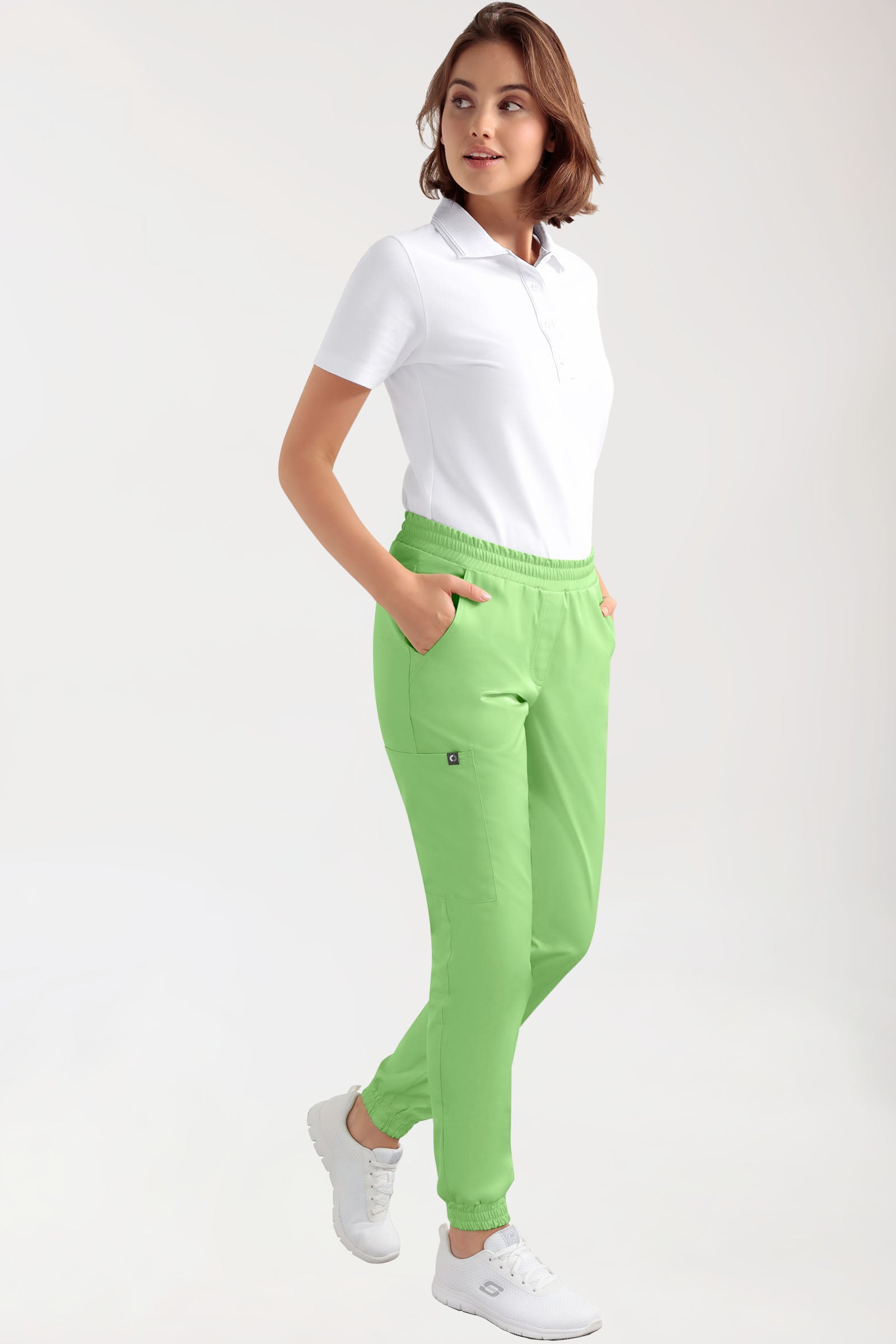 CORE Pantalon Cargo Femme – Style Jogpant vert pomme