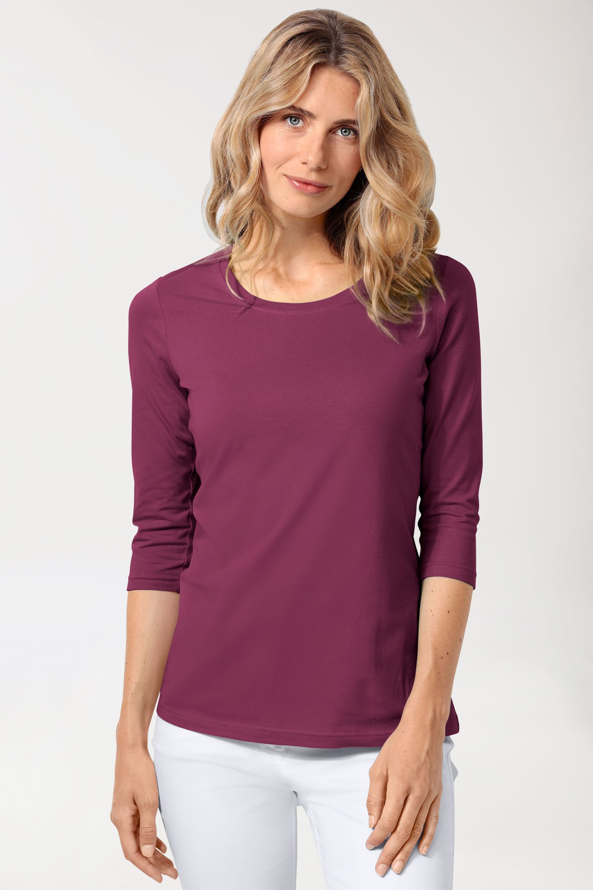CORE T-shirt Femme - manche 3/4 berry