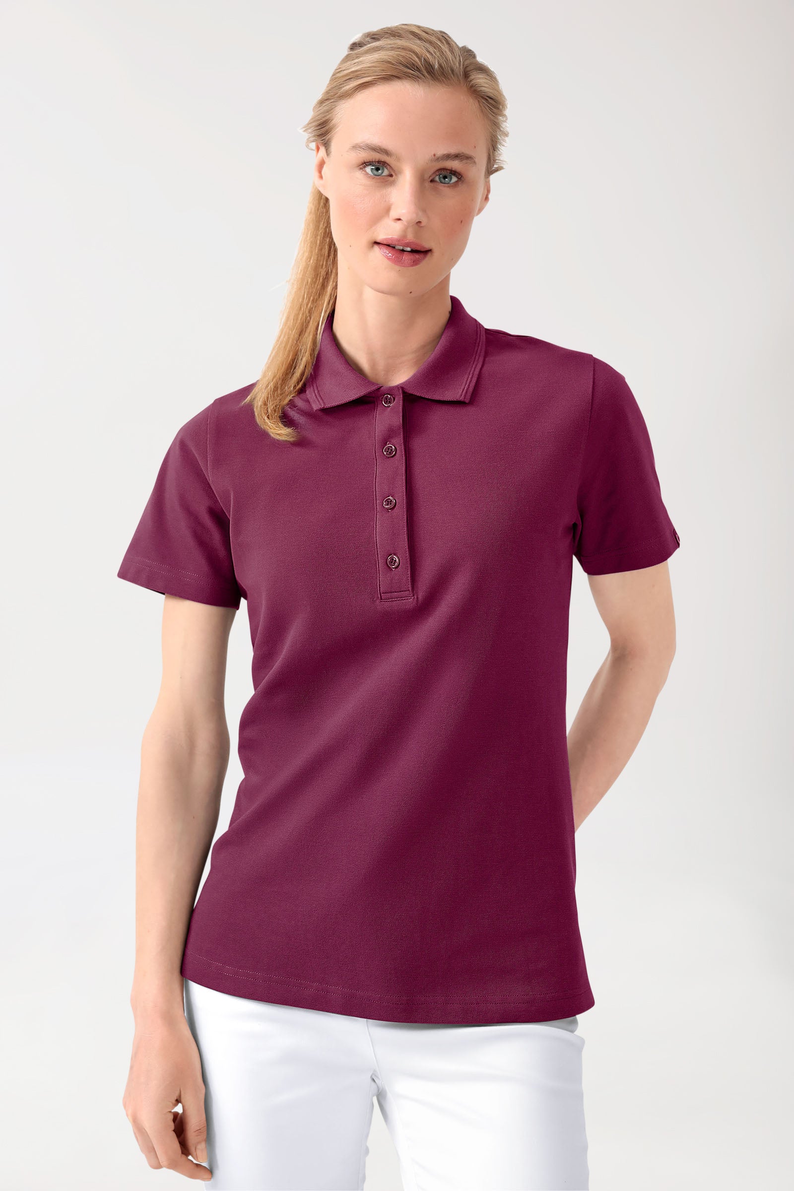 COMFY FLEX Shirt Stretch Femme - Col polo berry