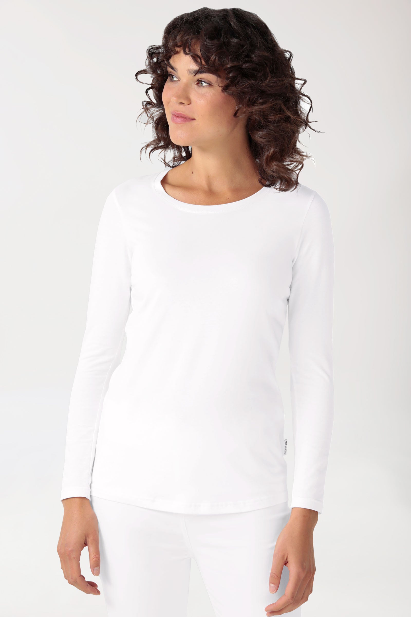 CORE T-shirt Femme - manche longue blanc, Vue de face
