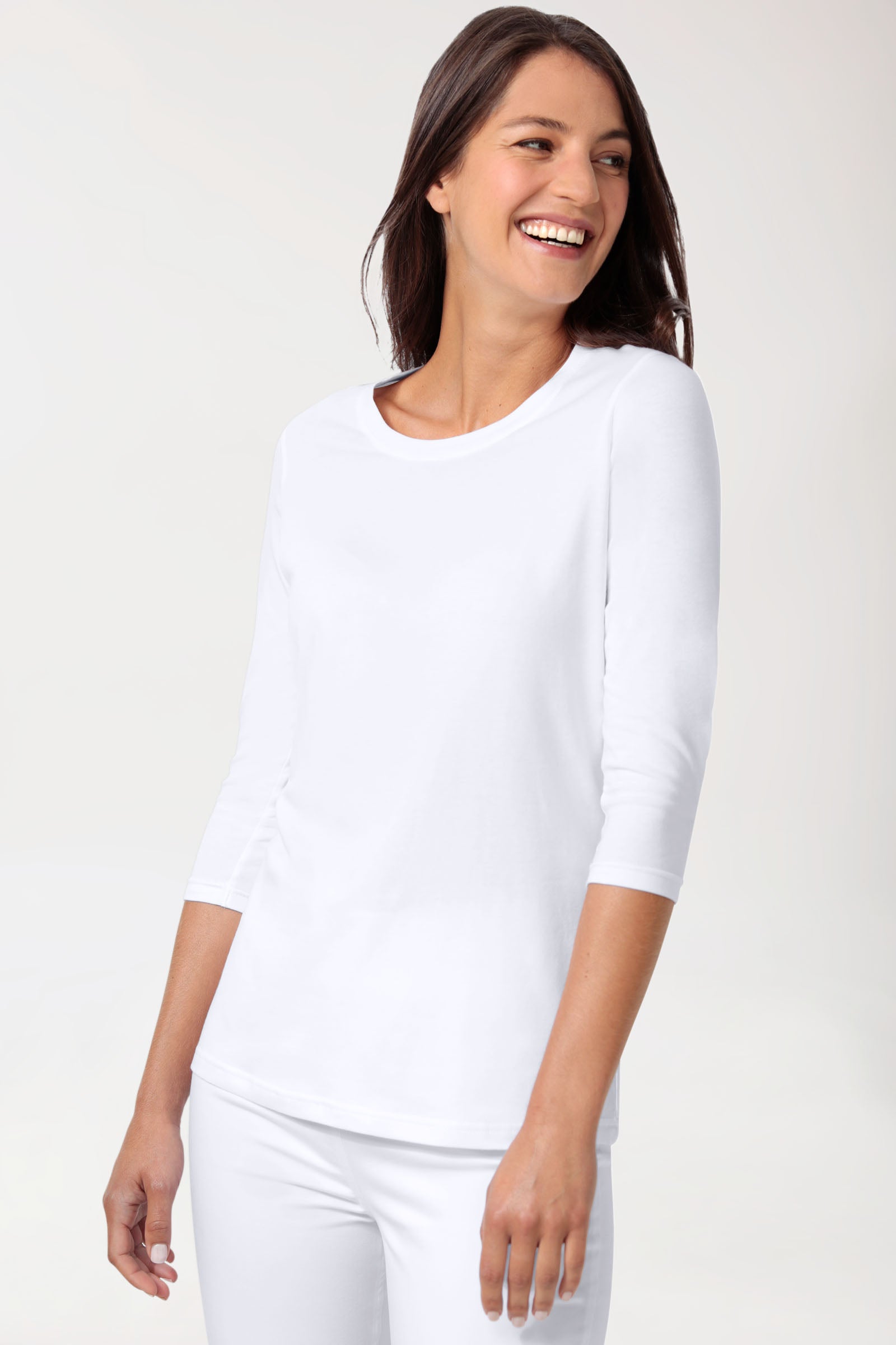 CORE T-shirt Femme - manche 3/4 blanc, Vue de face