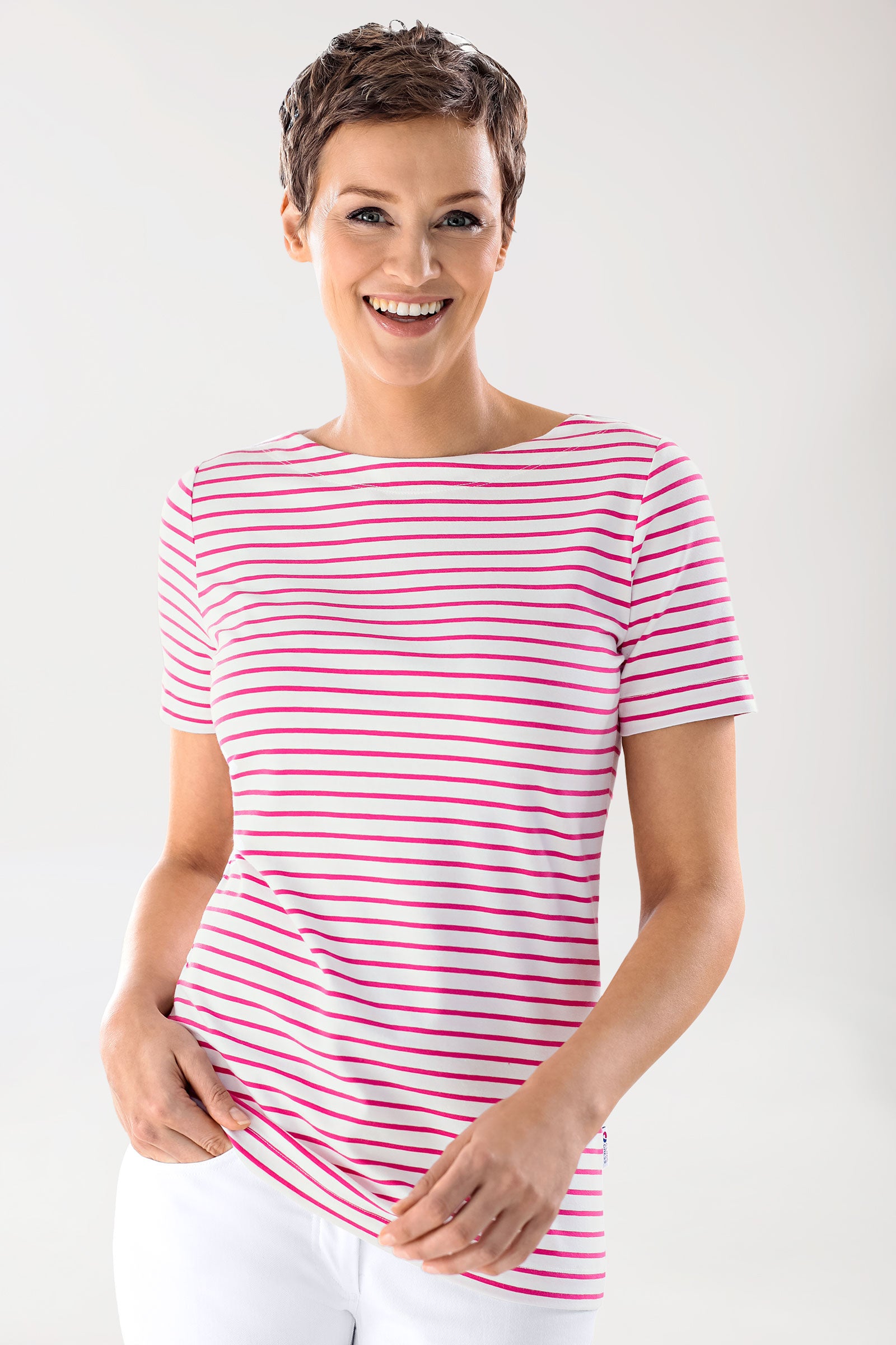 T-shirt Femme - Manche courte blanc/pink