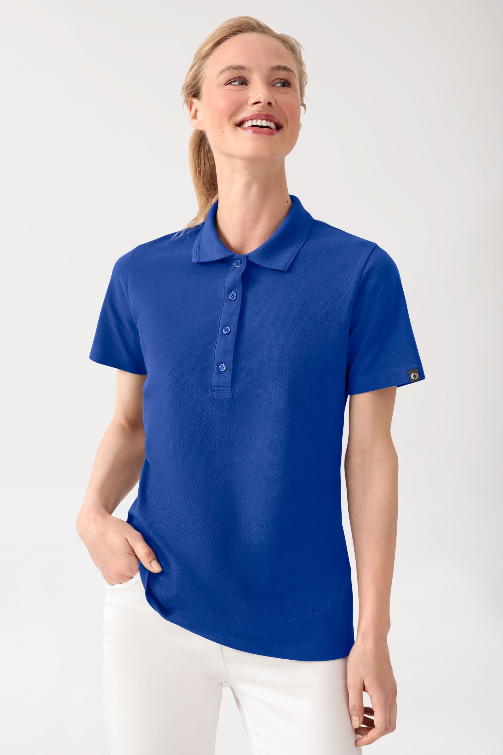COMFY FLEX Shirt Stretch Femme - Col polo bleu roi