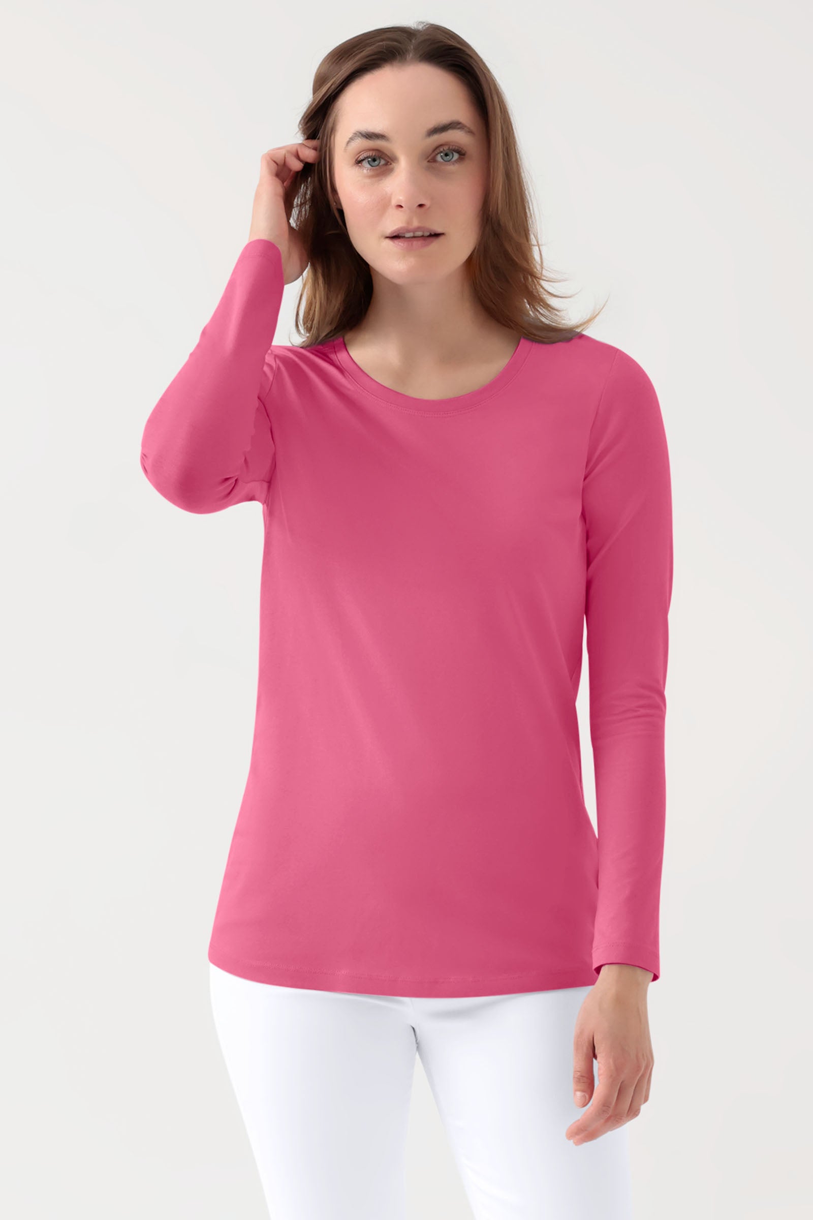 CORE T-shirt Femme - manche longue bois de rose, Vue de face