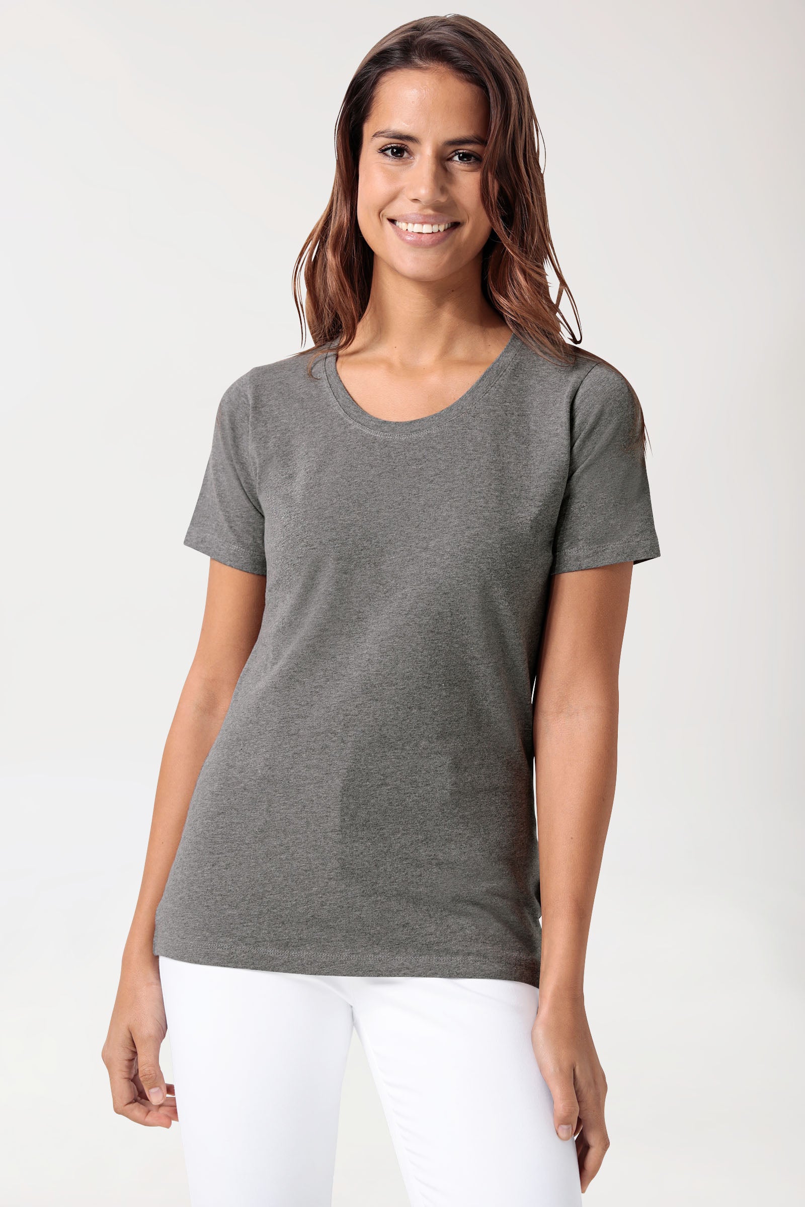 CORE T-shirt Femme - Encolure ronde gris chiné foncé