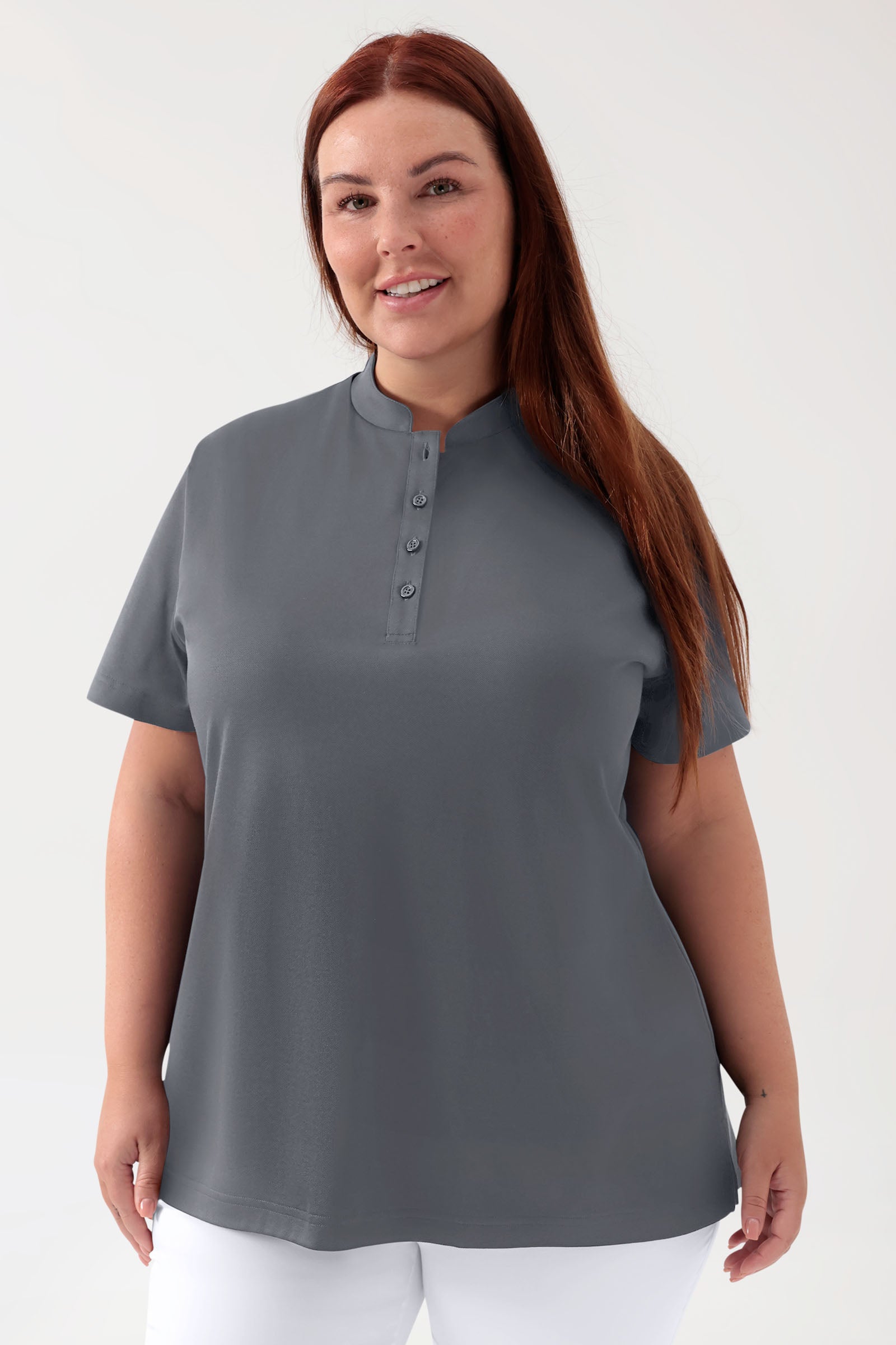 COMFY FLEX Shirt Stretch Femme - Col officier galet