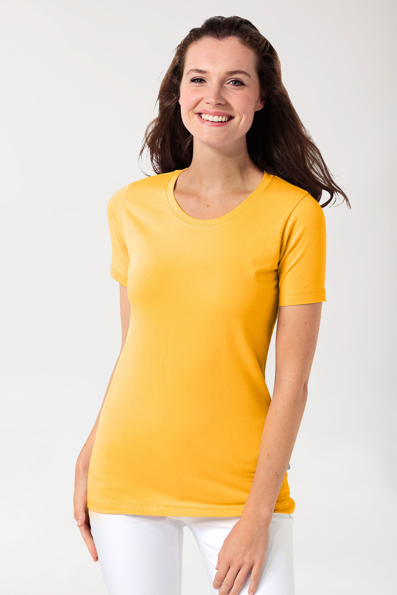 CORE T-shirt Femme - Encolure ronde jaune soleil, Vue de face
