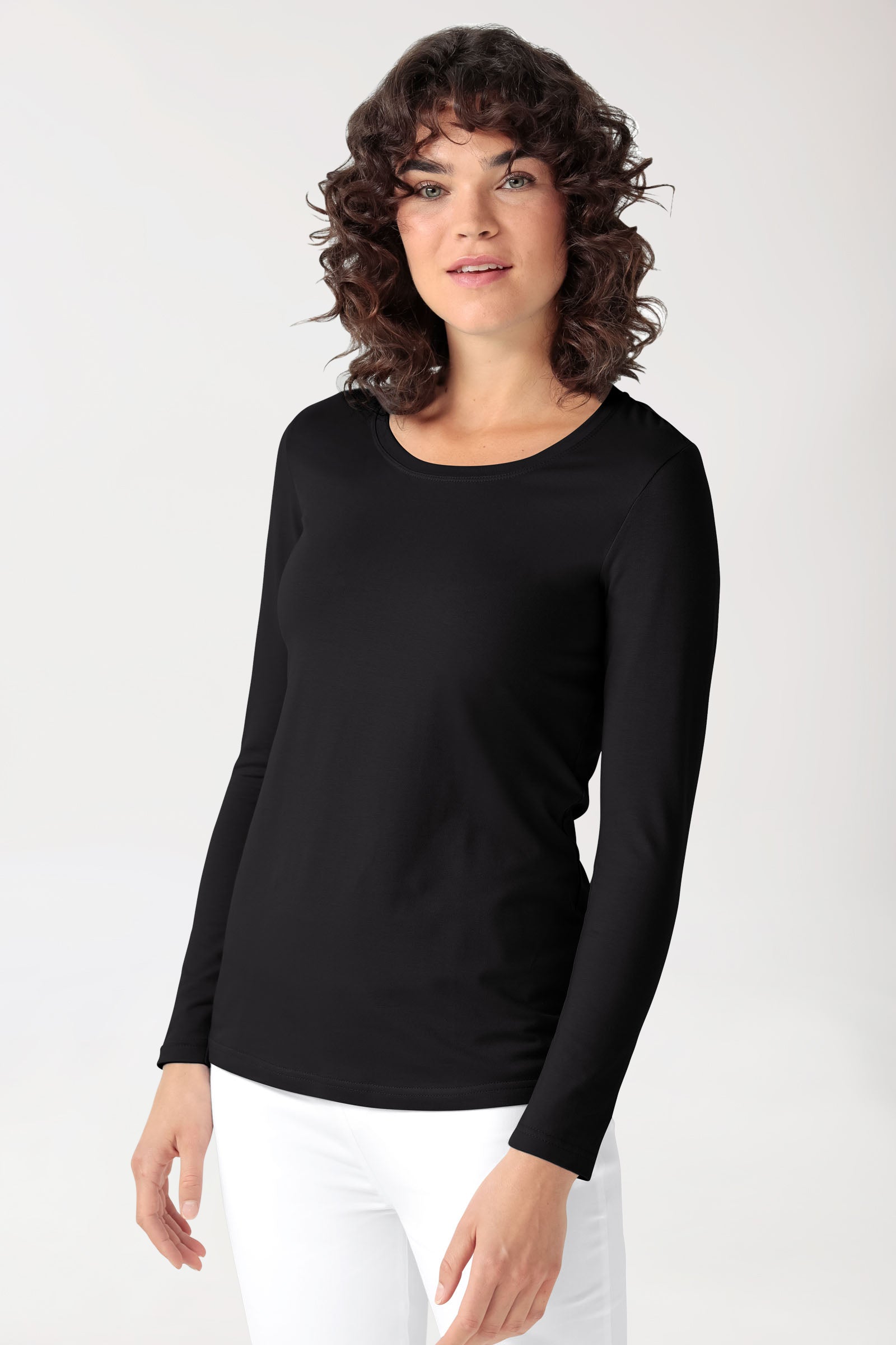 CORE T-shirt Femme - manche longue noir, Vue de face