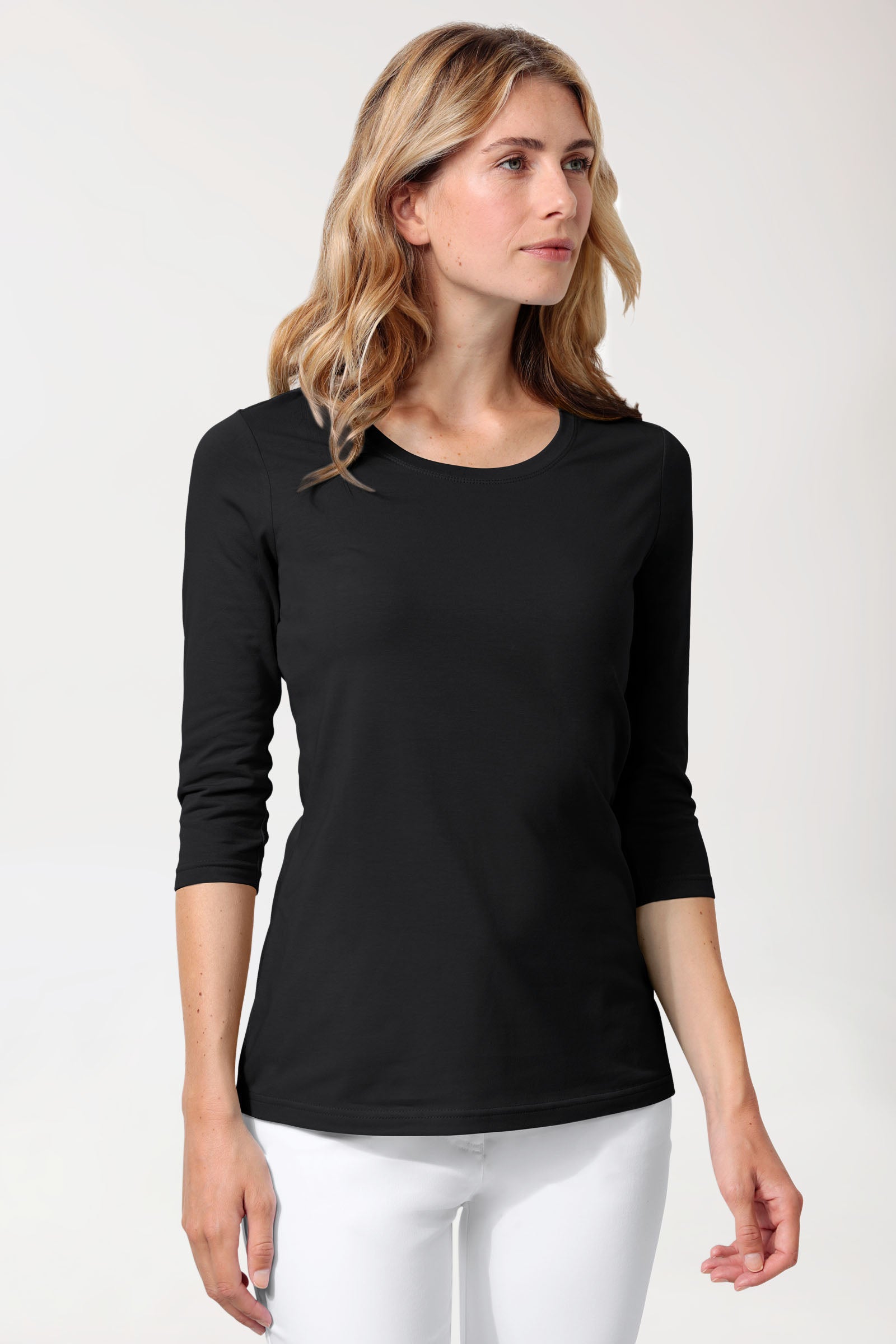 CORE T-shirt Femme - manche 3/4 noir, Vue de face