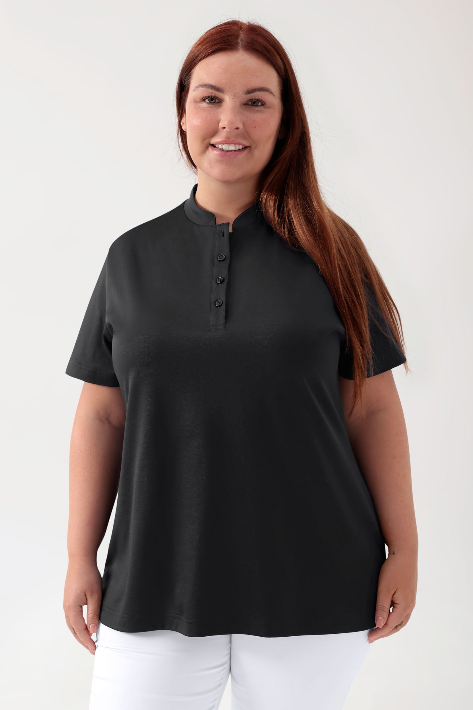 COMFY FLEX Shirt Stretch Femme - Col officier noir