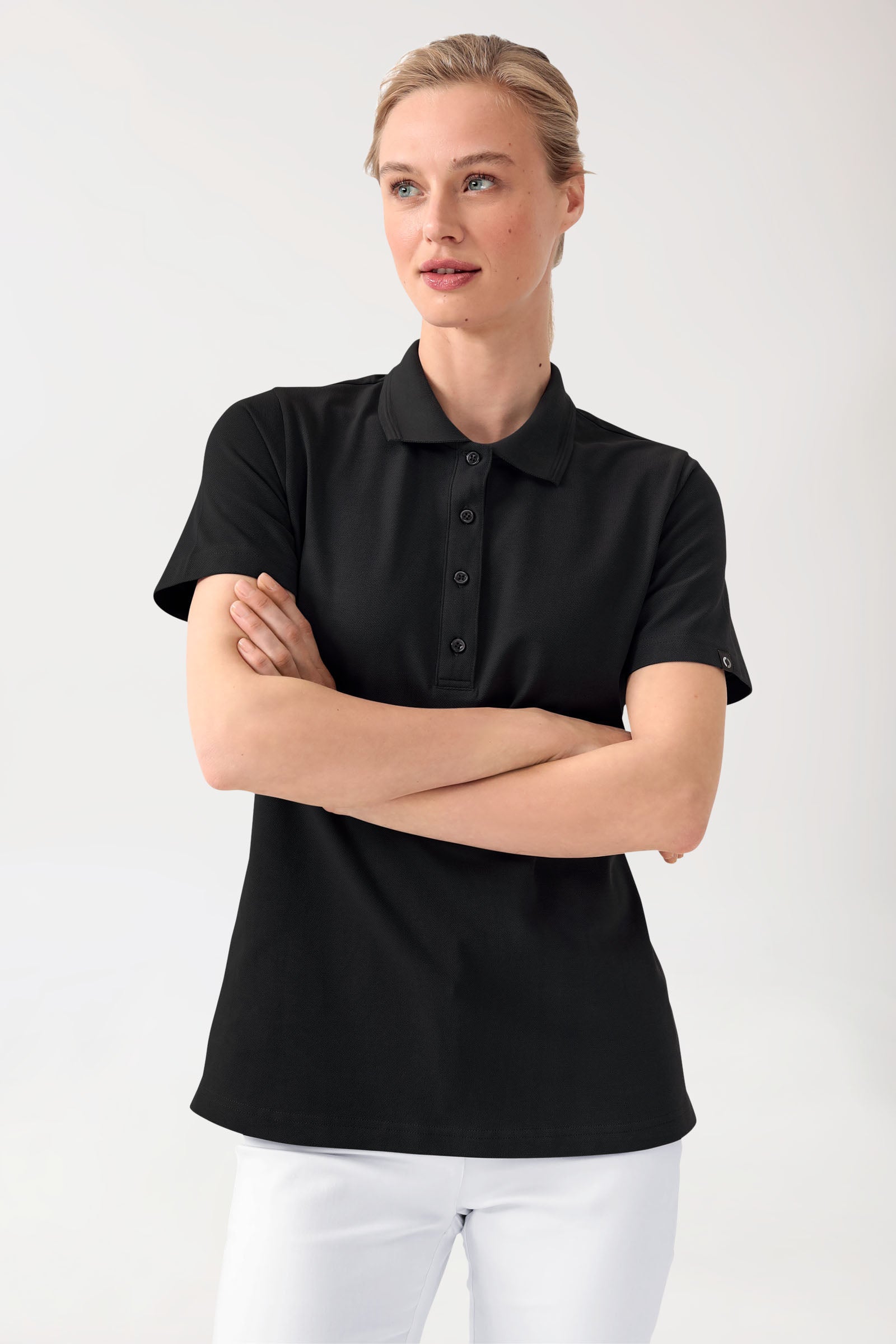 COMFY FLEX Shirt Stretch Femme - Col polo noir