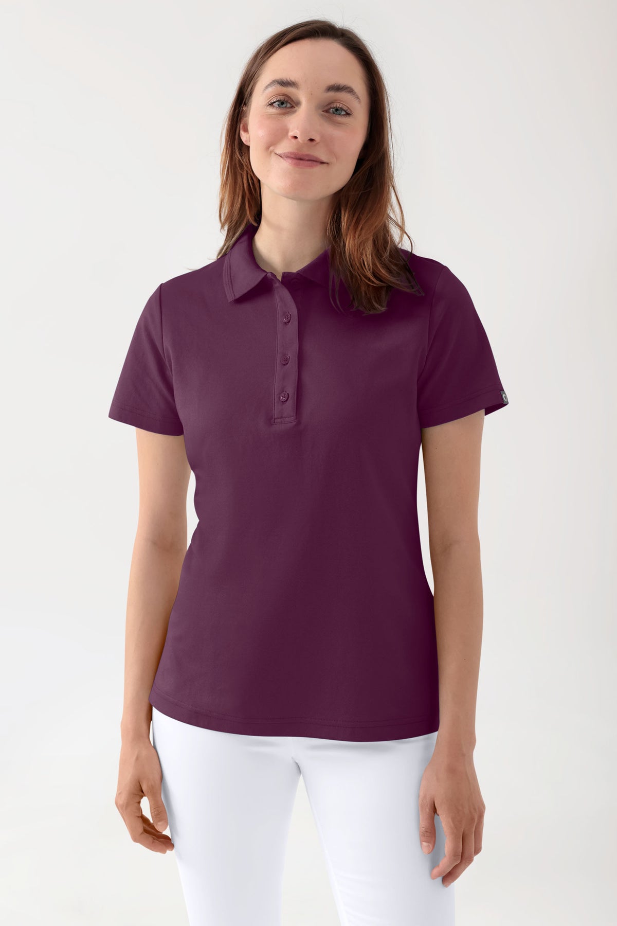 COMFY FLEX Shirt Stretch Femme - Col polo prune